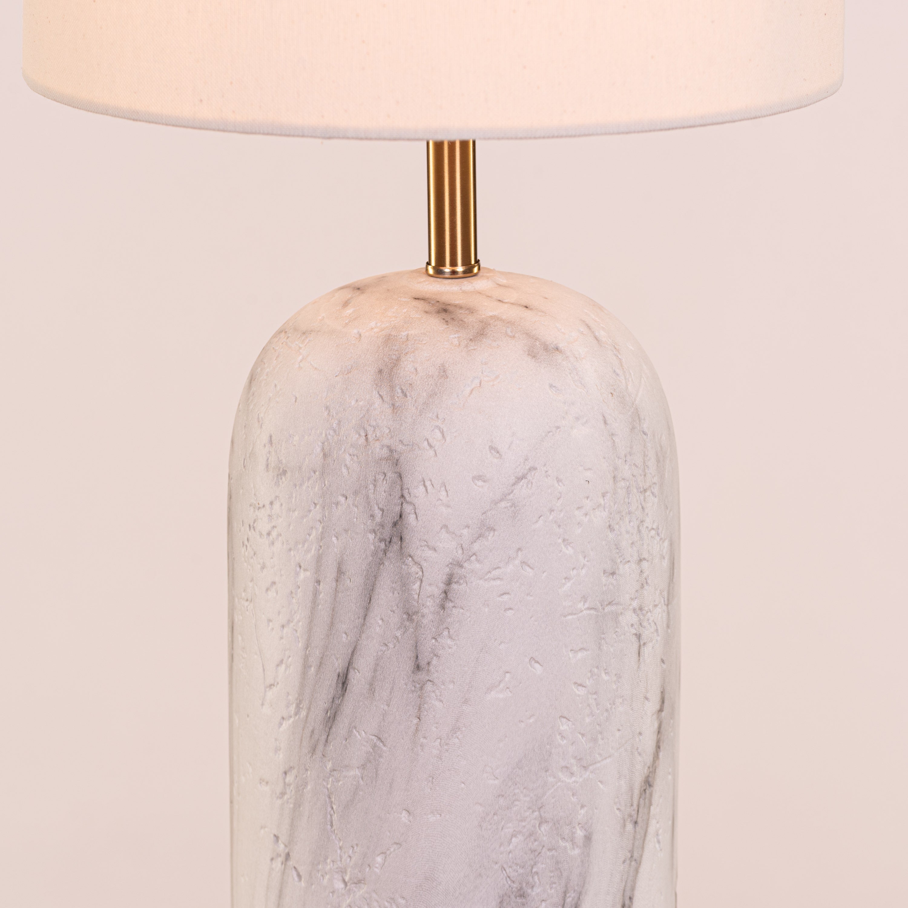 Words Unsaid (Grey, White) Fabric Table Lamp