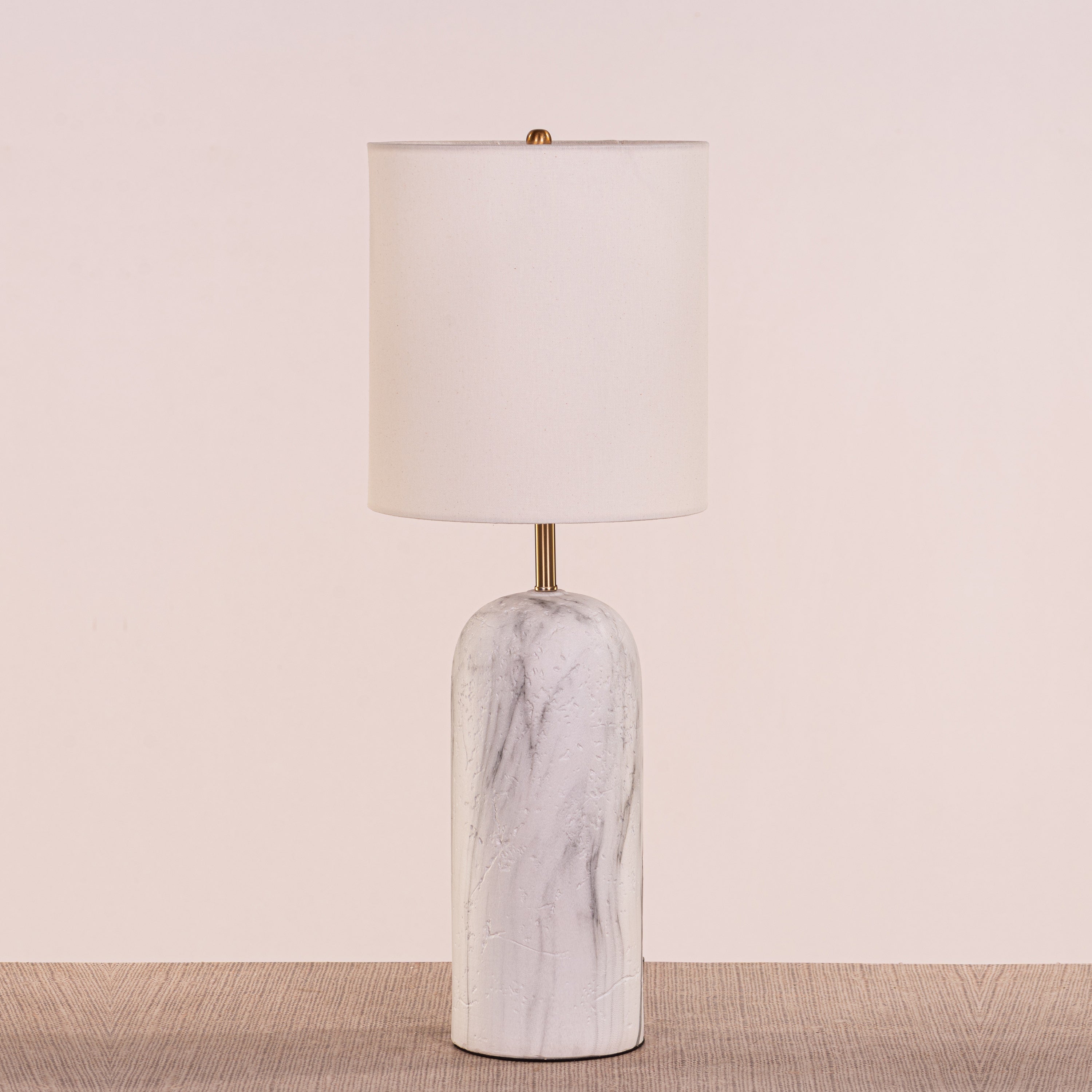 Words Unsaid (Grey, White) Fabric Table Lamp