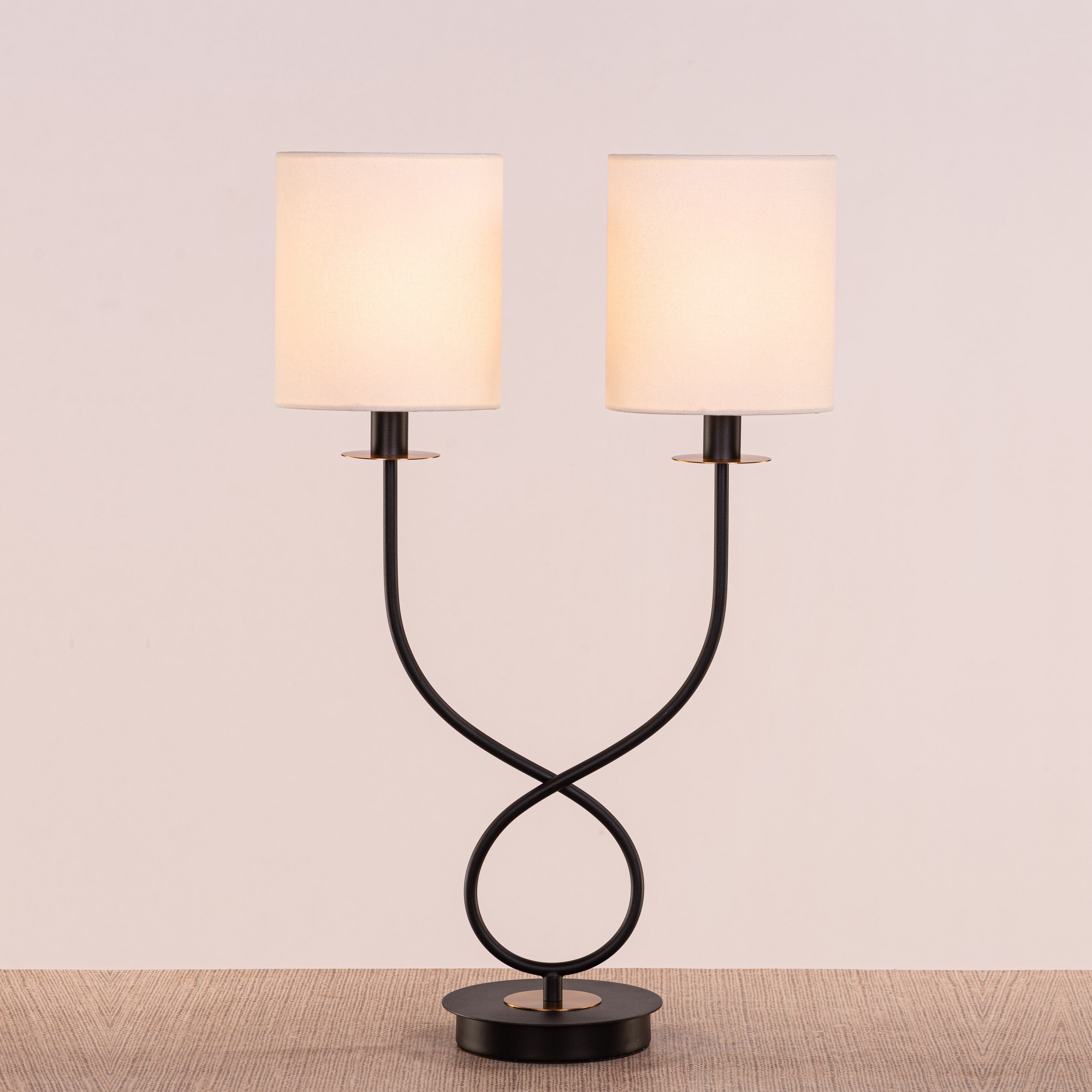 Remus and Romulus (Black) Fabric Table Lamp