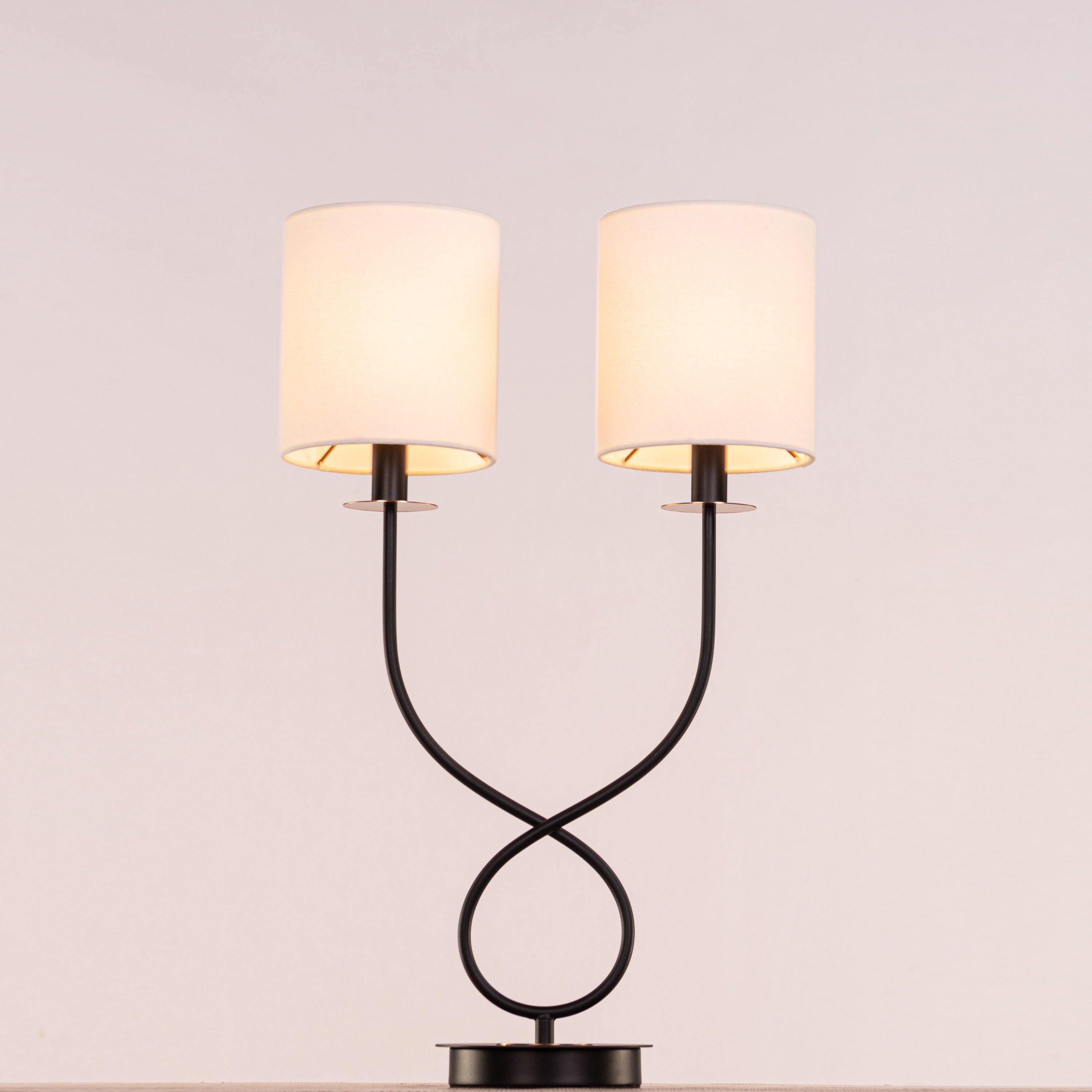 Remus and Romulus (Black) Fabric Table Lamp