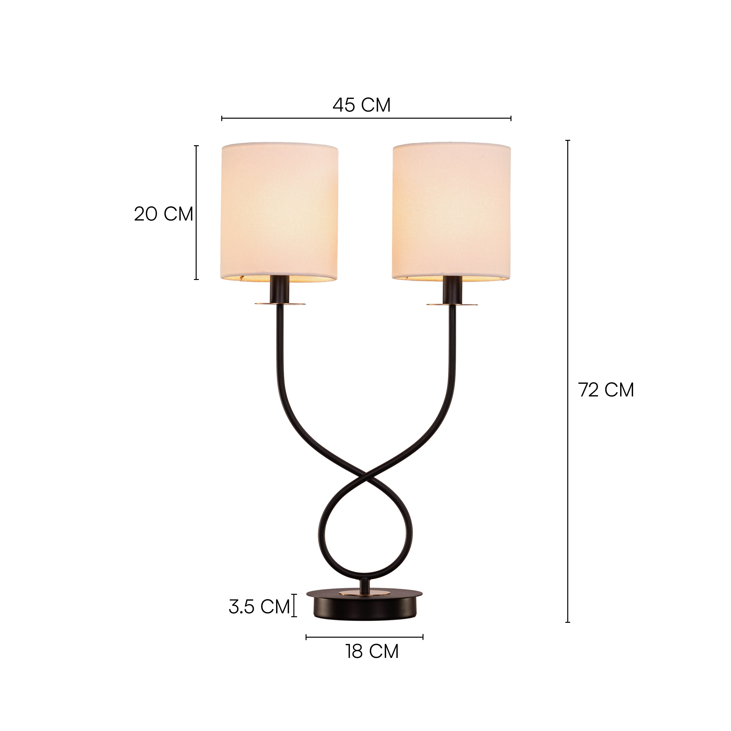 Remus and Romulus (Black) Fabric Table Lamp