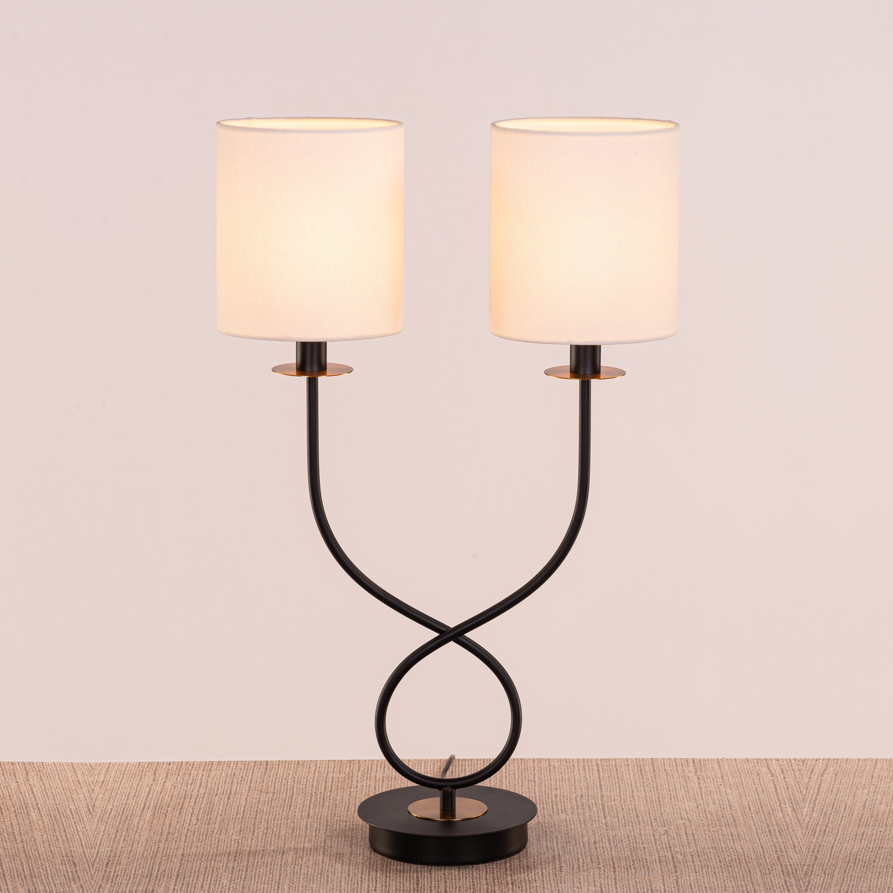 Remus and Romulus (Black) Fabric Table Lamp