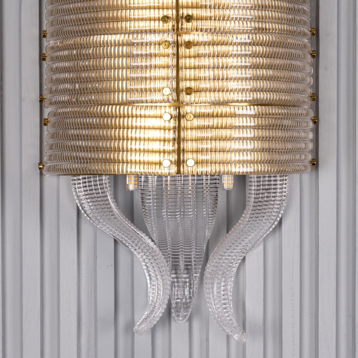Seat At The Table (Gold) Textured Glass Wall Light