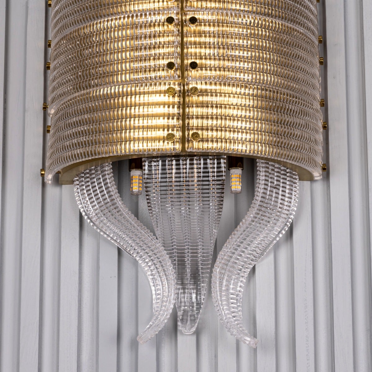 Seat At The Table (Gold) Textured Glass Wall Light