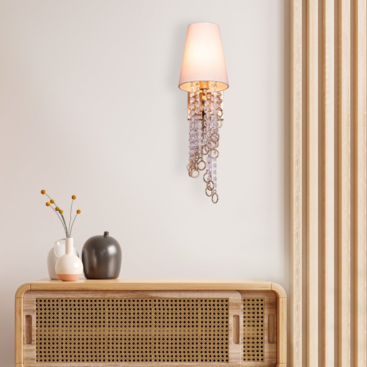 Myth & Magic (Gold, White) Crystal Wall Light
