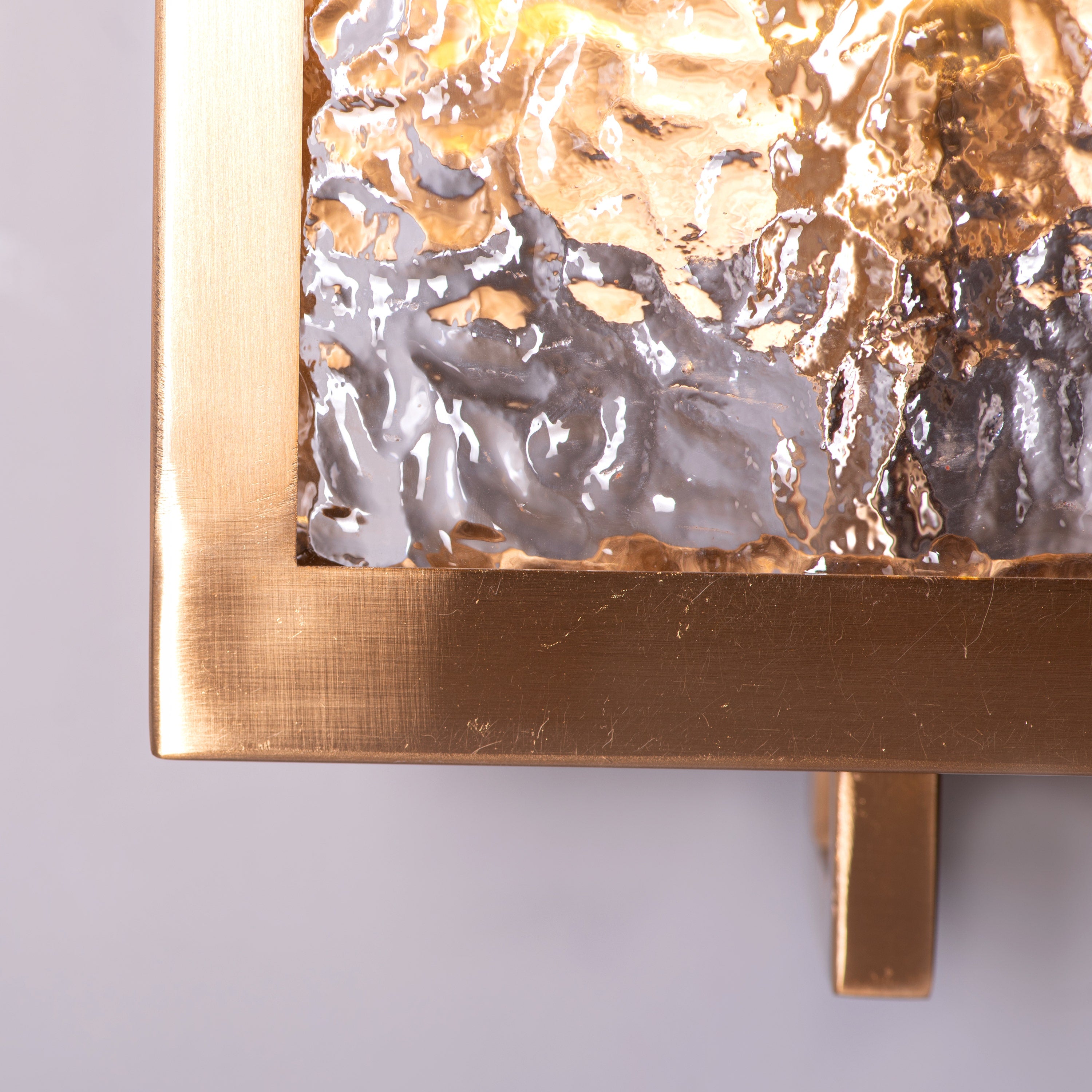 Legacy Signature (Square, Gold) Textured Glass Wall Light