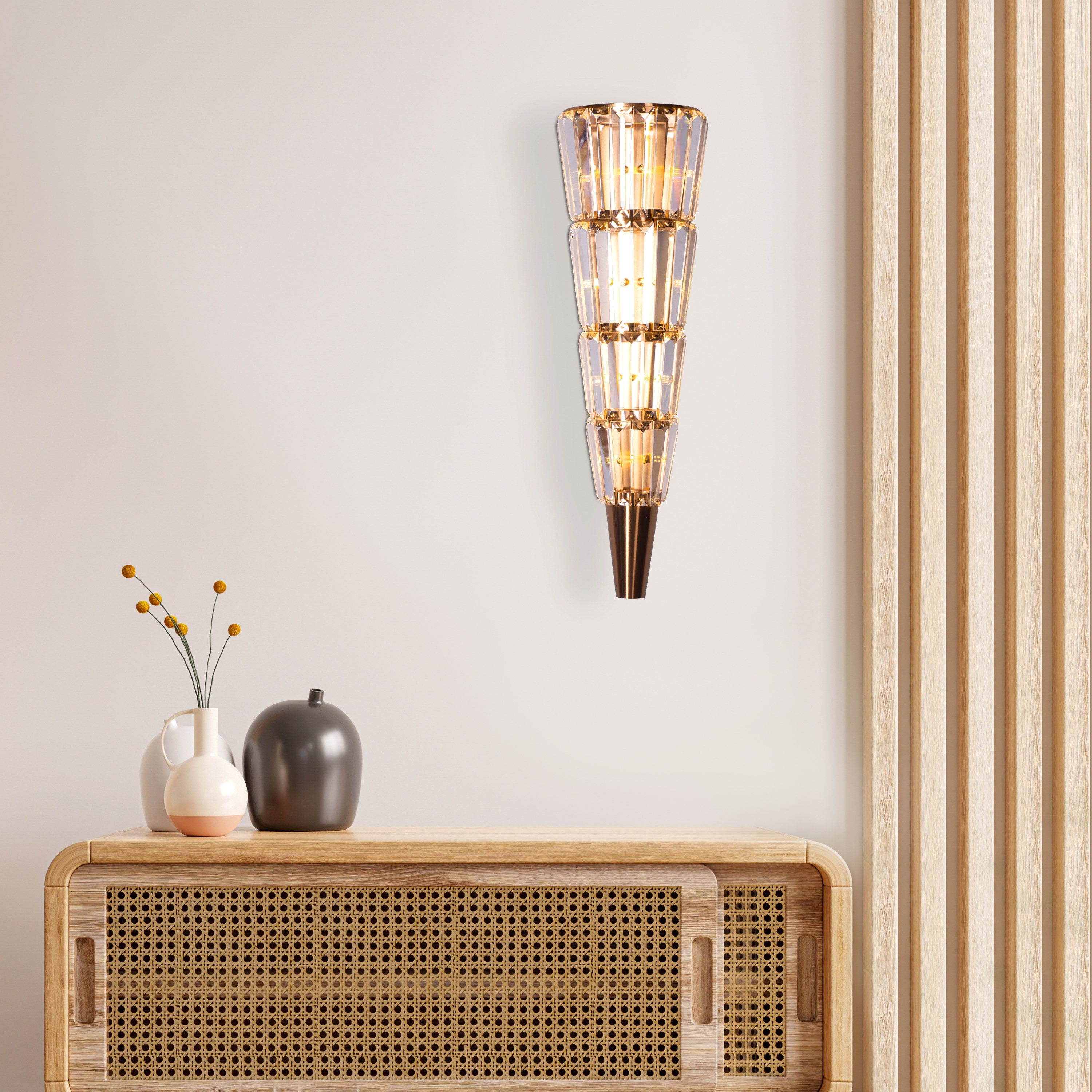 Your Grace (Gold, Clear) Glass Crystal Wall Light