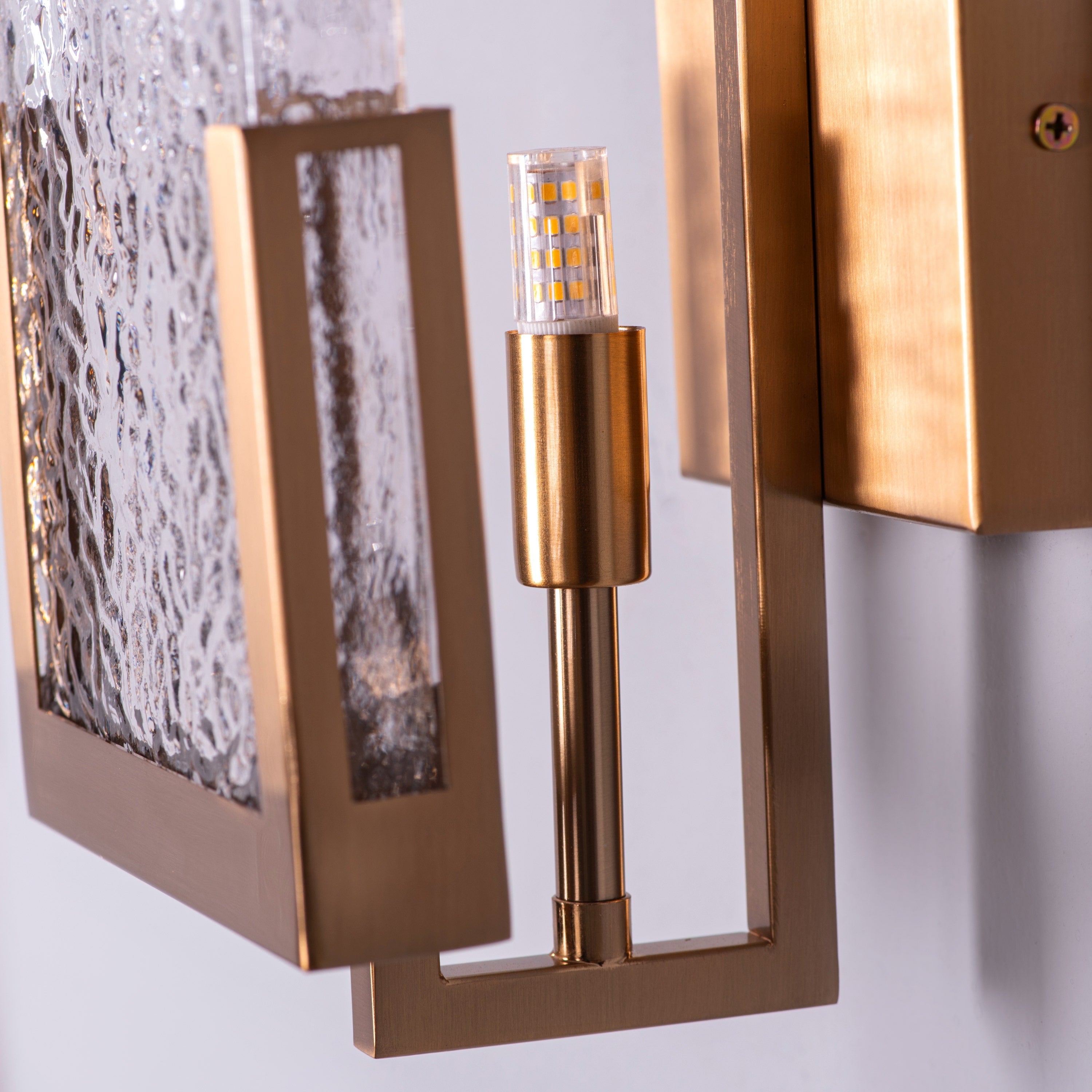 Legacy Signature (Square, Gold) Textured Glass Wall Light