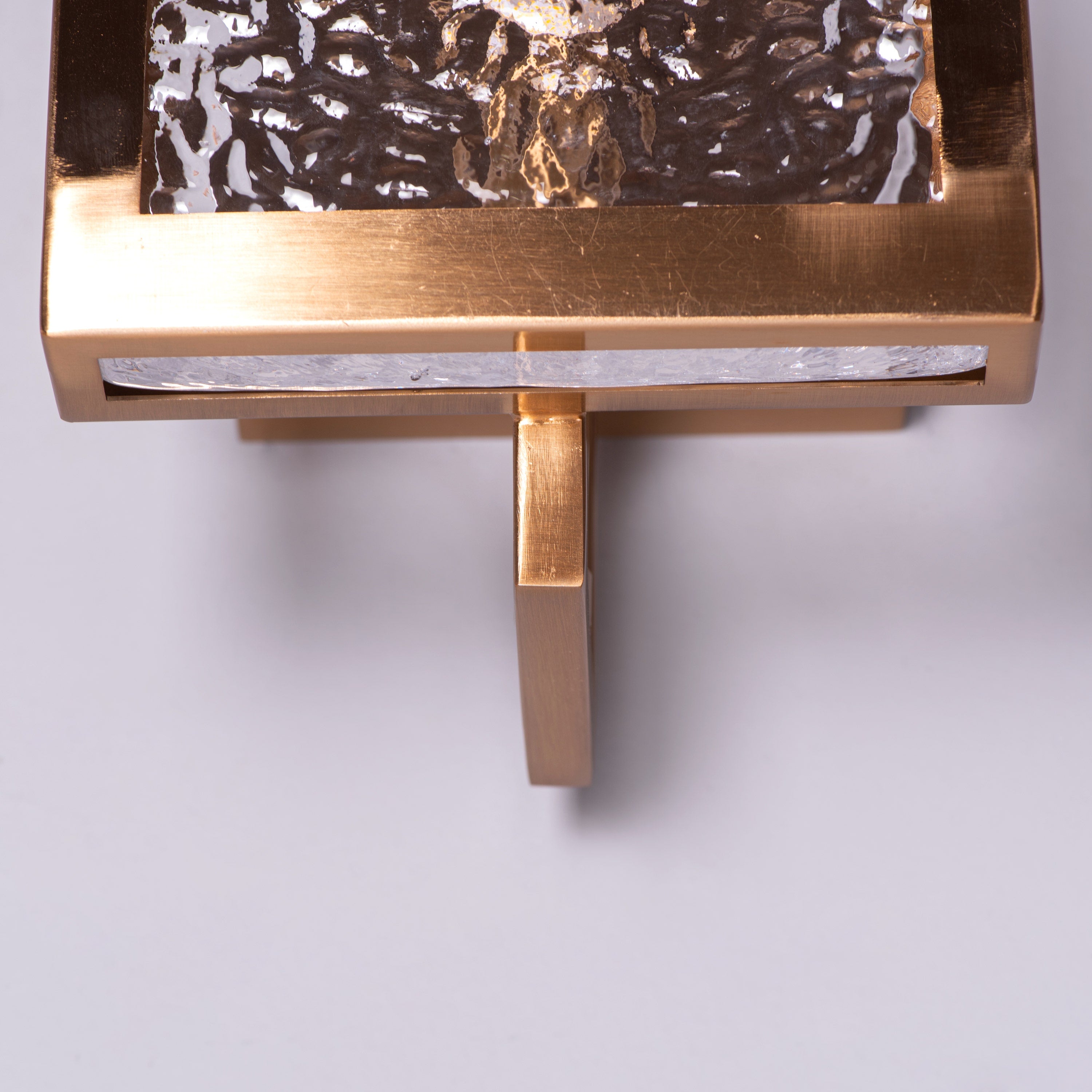 Legacy Signature (Square, Gold) Textured Glass Wall Light