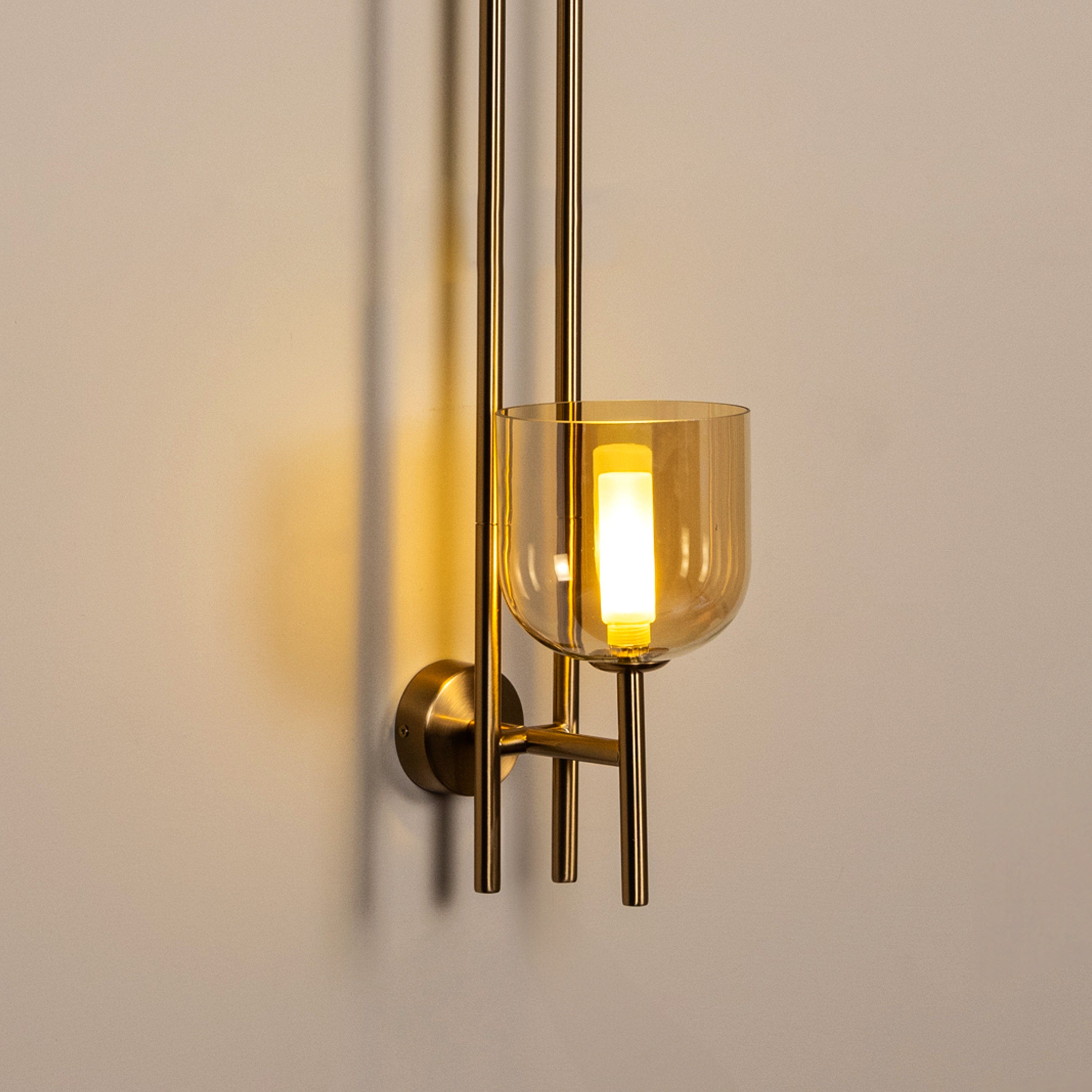 Moments Matter (Gold, Amber) Clear Glass Wall Light