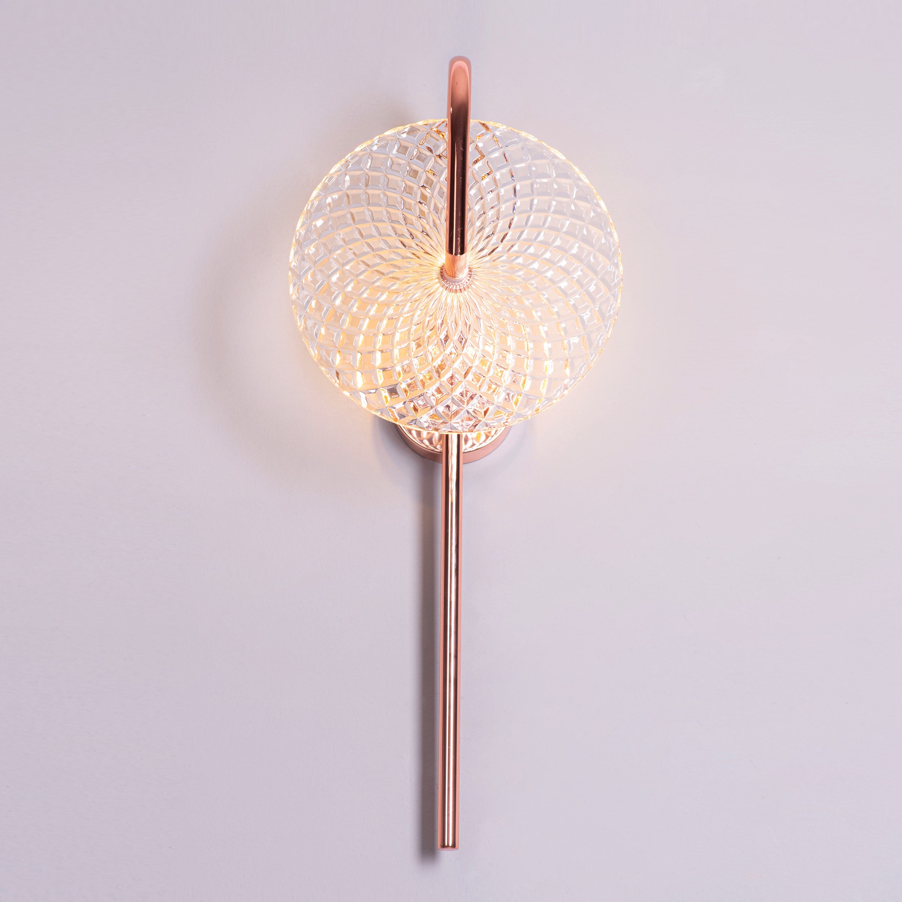 Call Your Name (Rose Gold) Textured Glass Wall Light