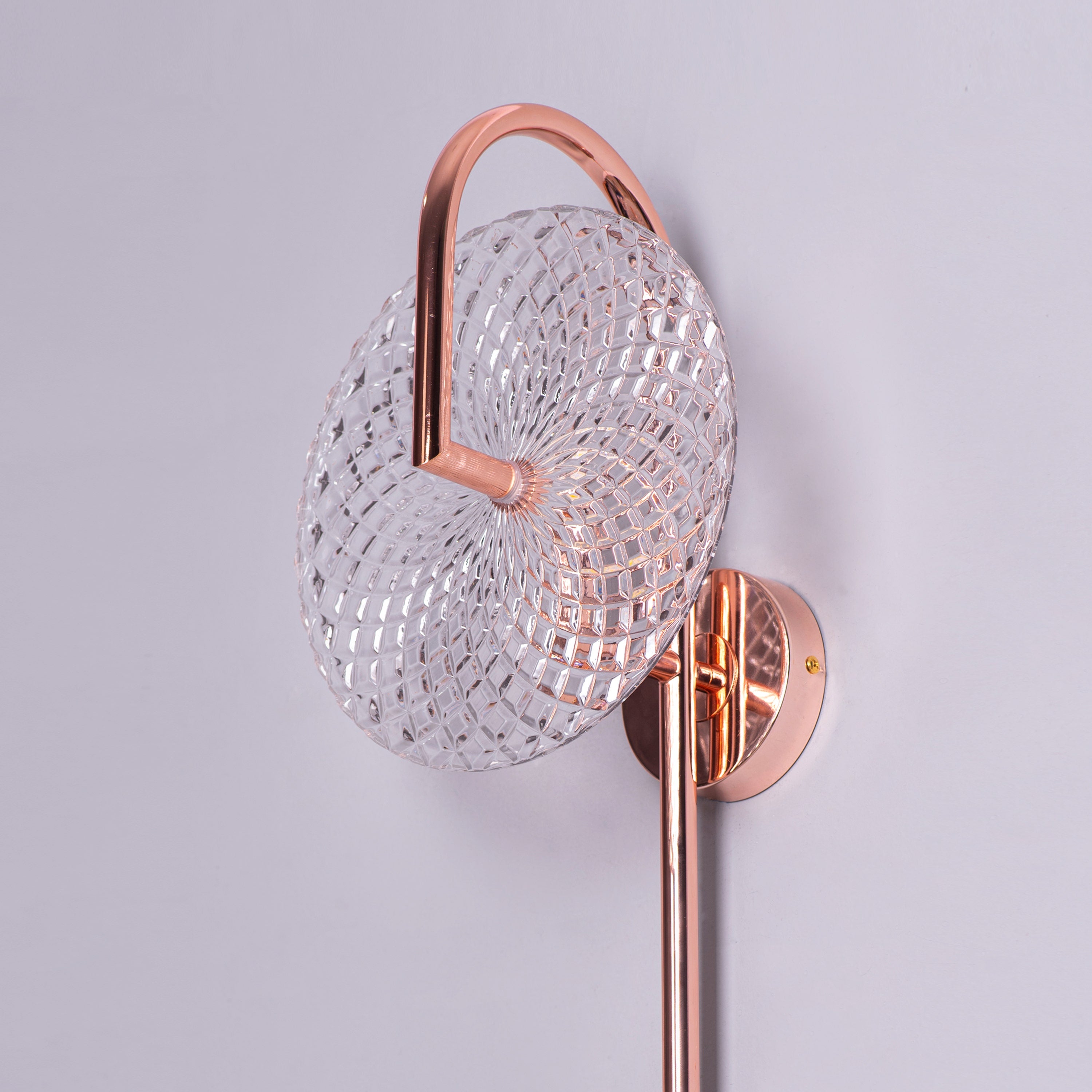 Call Your Name (Rose Gold) Textured Glass Wall Light