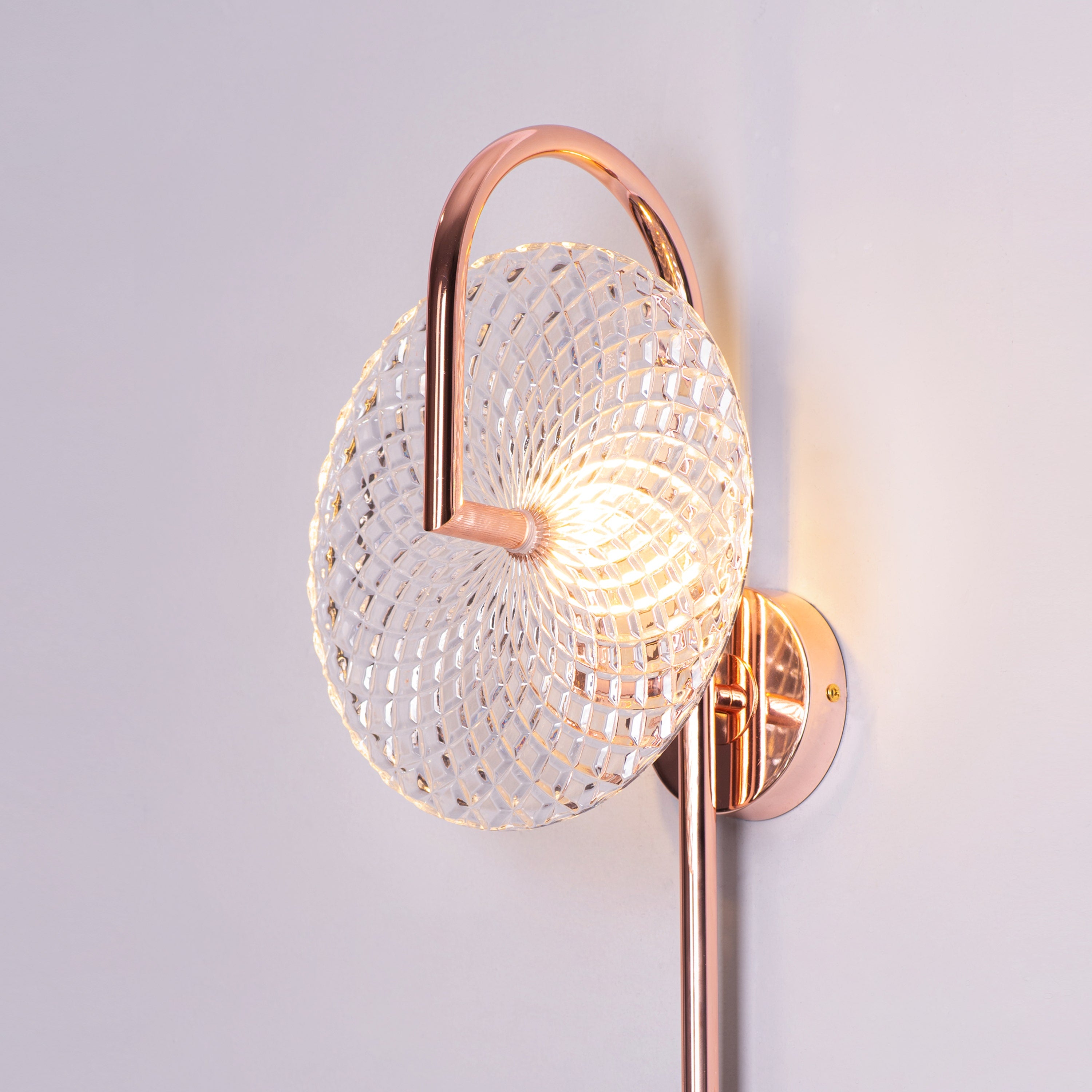 Call Your Name (Rose Gold) Textured Glass Wall Light