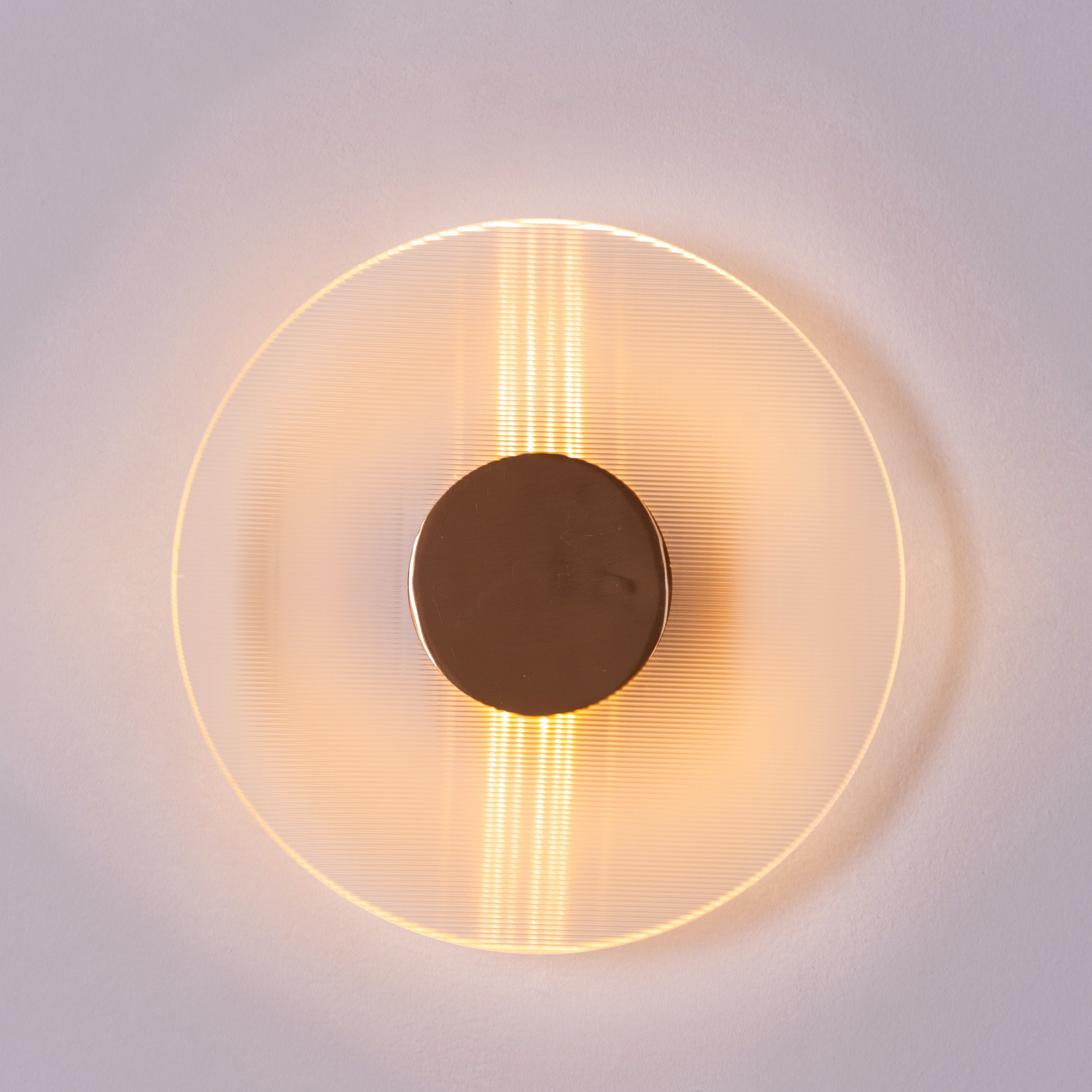 Read Me Down (Gold/Clear) 3 Color LED Textured Glass Wall Light