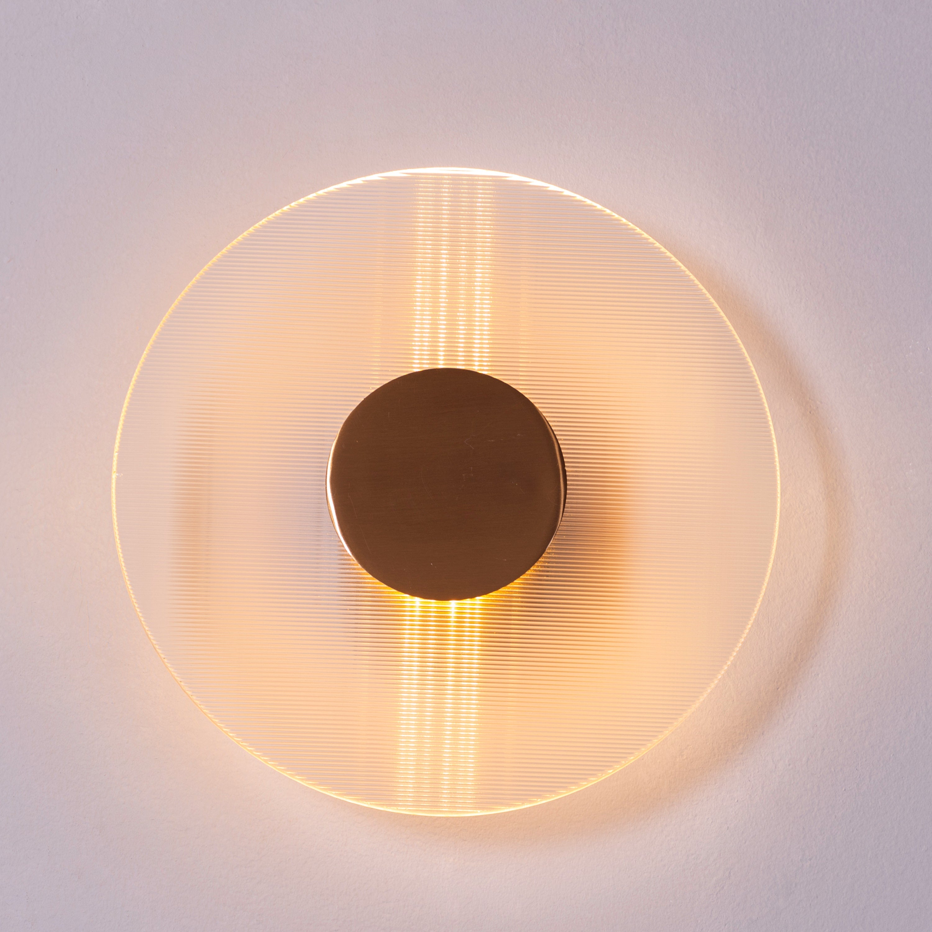 Read Me Down (Gold/Clear) 3 Color LED Textured Glass Wall Light