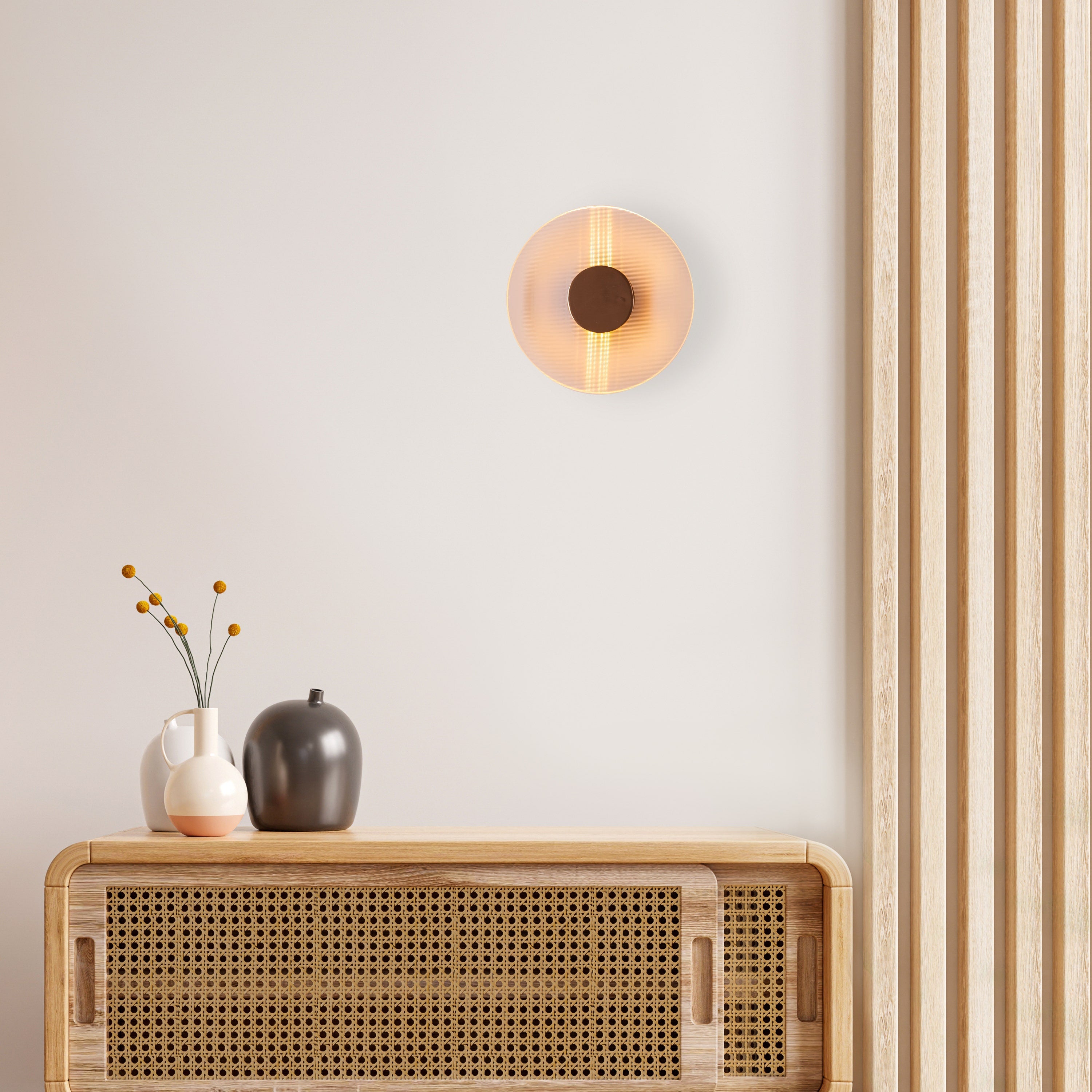 Read Me Down (Gold/Clear) 3 Color LED Textured Glass Wall Light