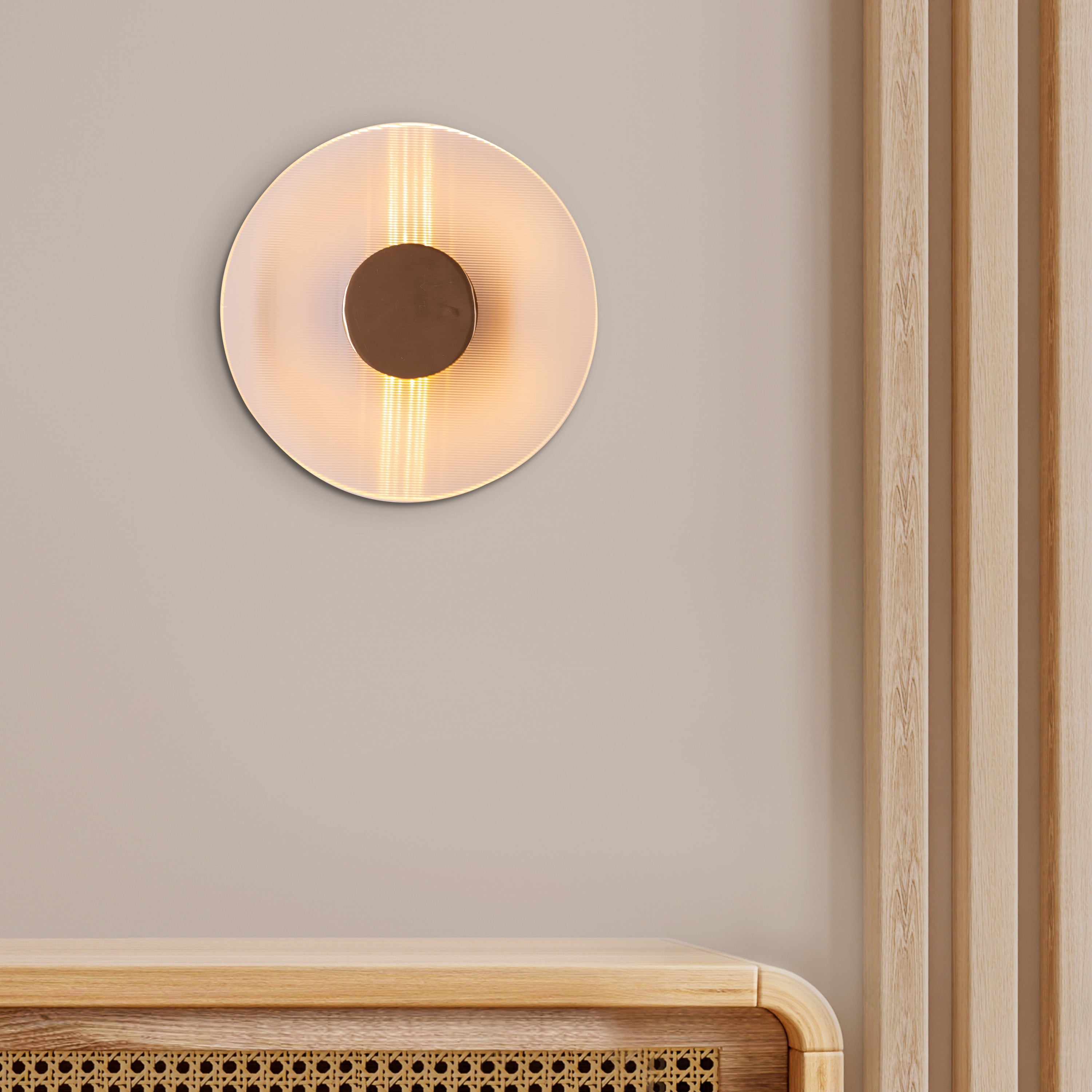 Read Me Down (Gold/Clear) 3 Color LED Textured Glass Wall Light