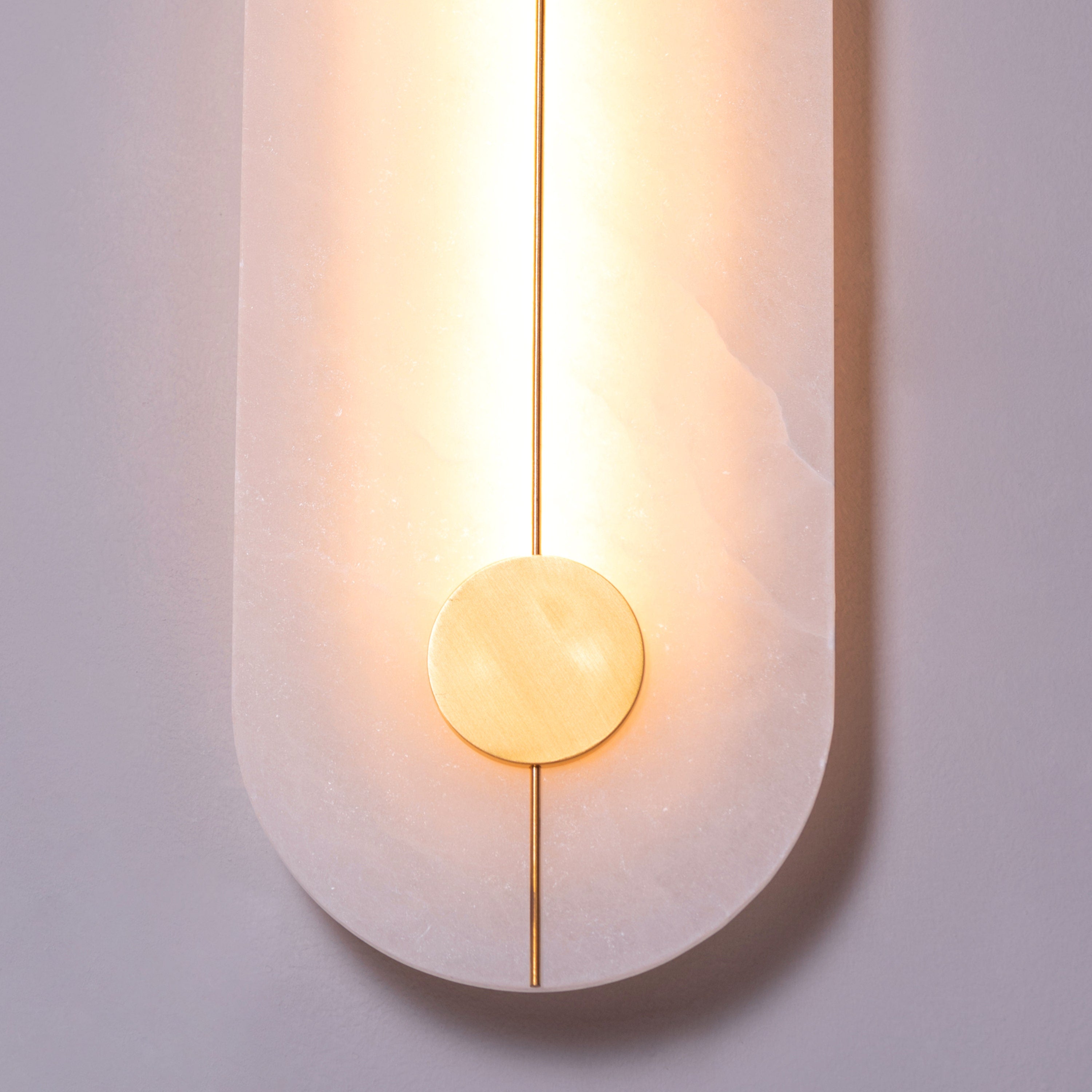 Long Story Short (Gold/White) Built-In LED Alabaster Wall Light