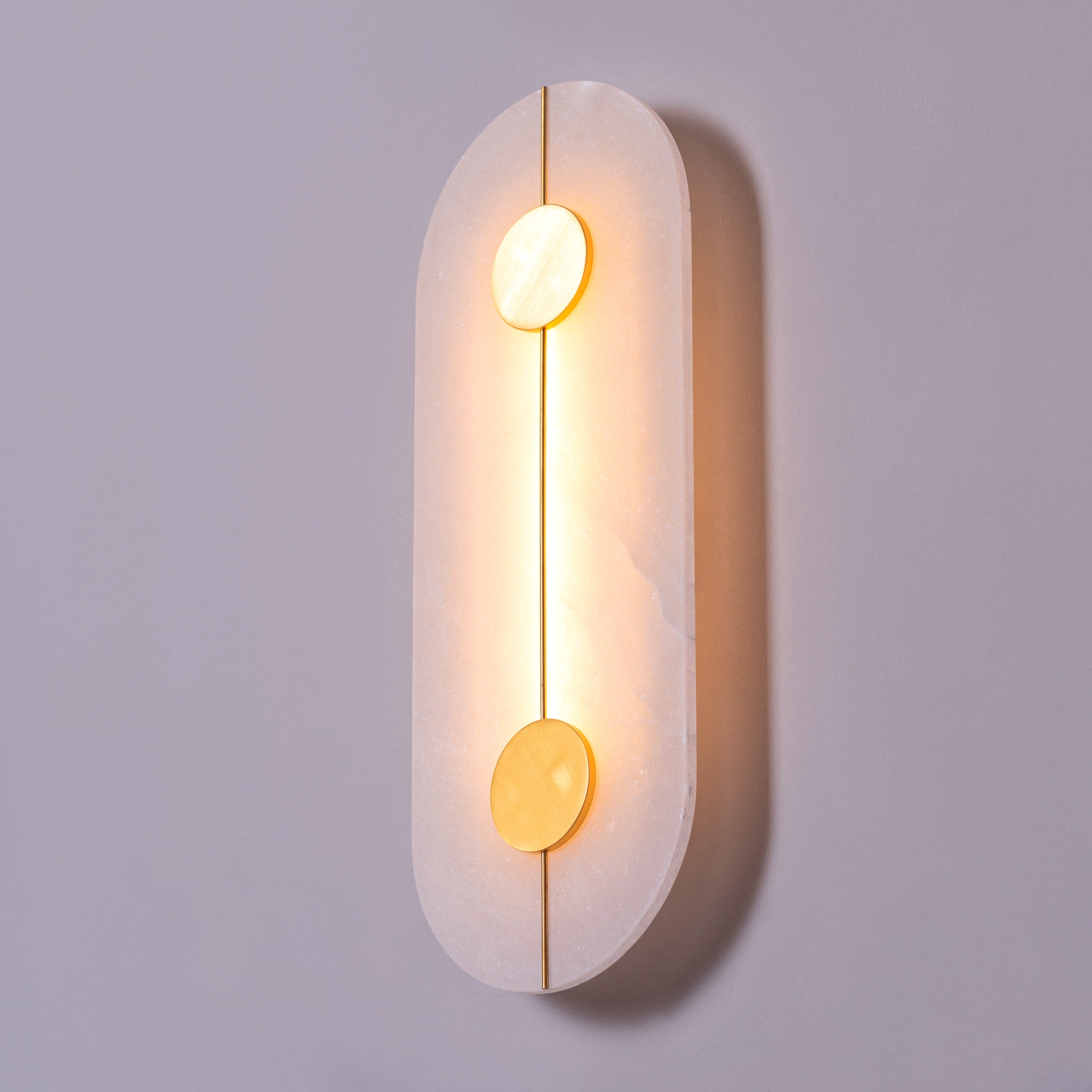 Long Story Short (Gold/White) Built-In LED Alabaster Wall Light