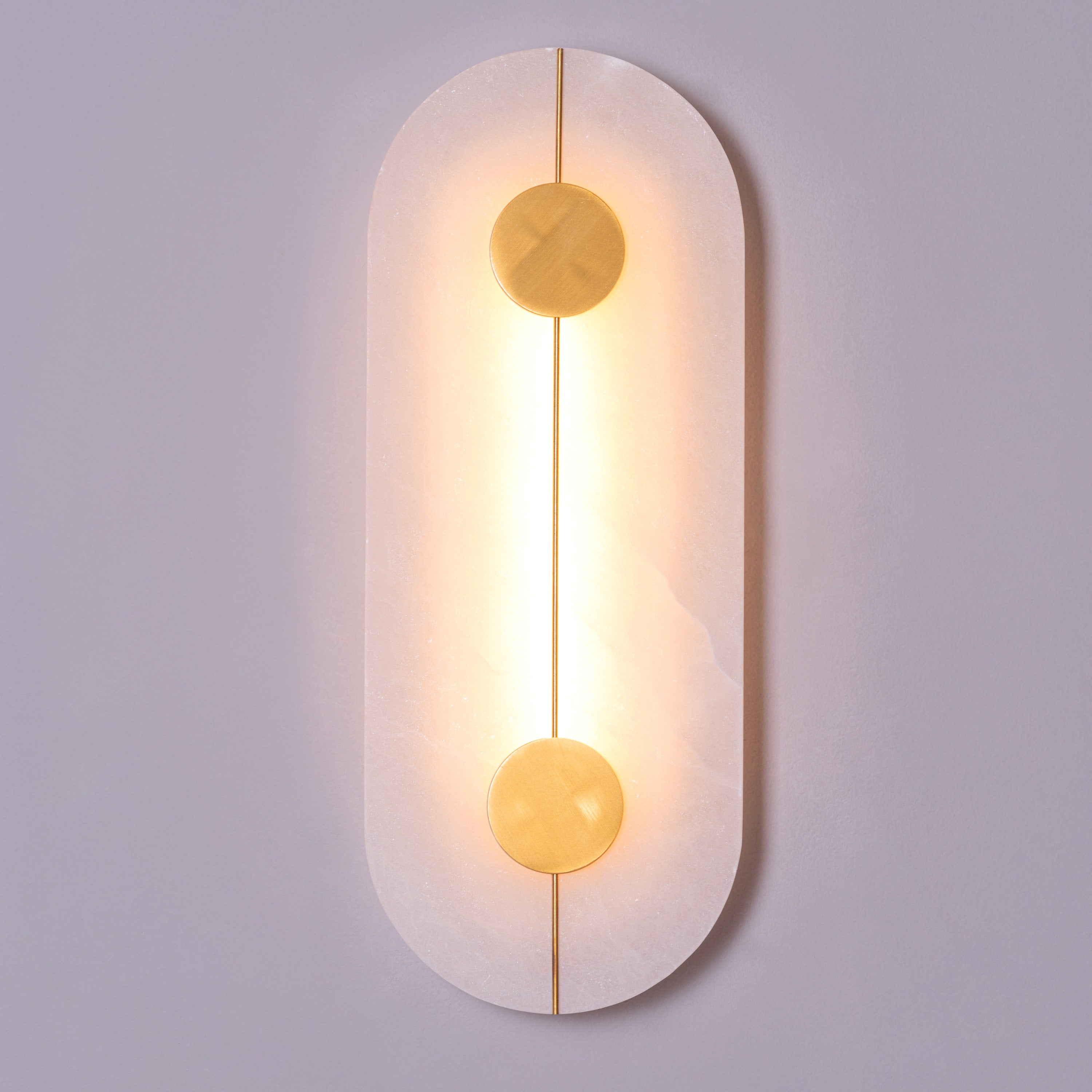 Long Story Short (Gold/White) Built-In LED Alabaster Wall Light