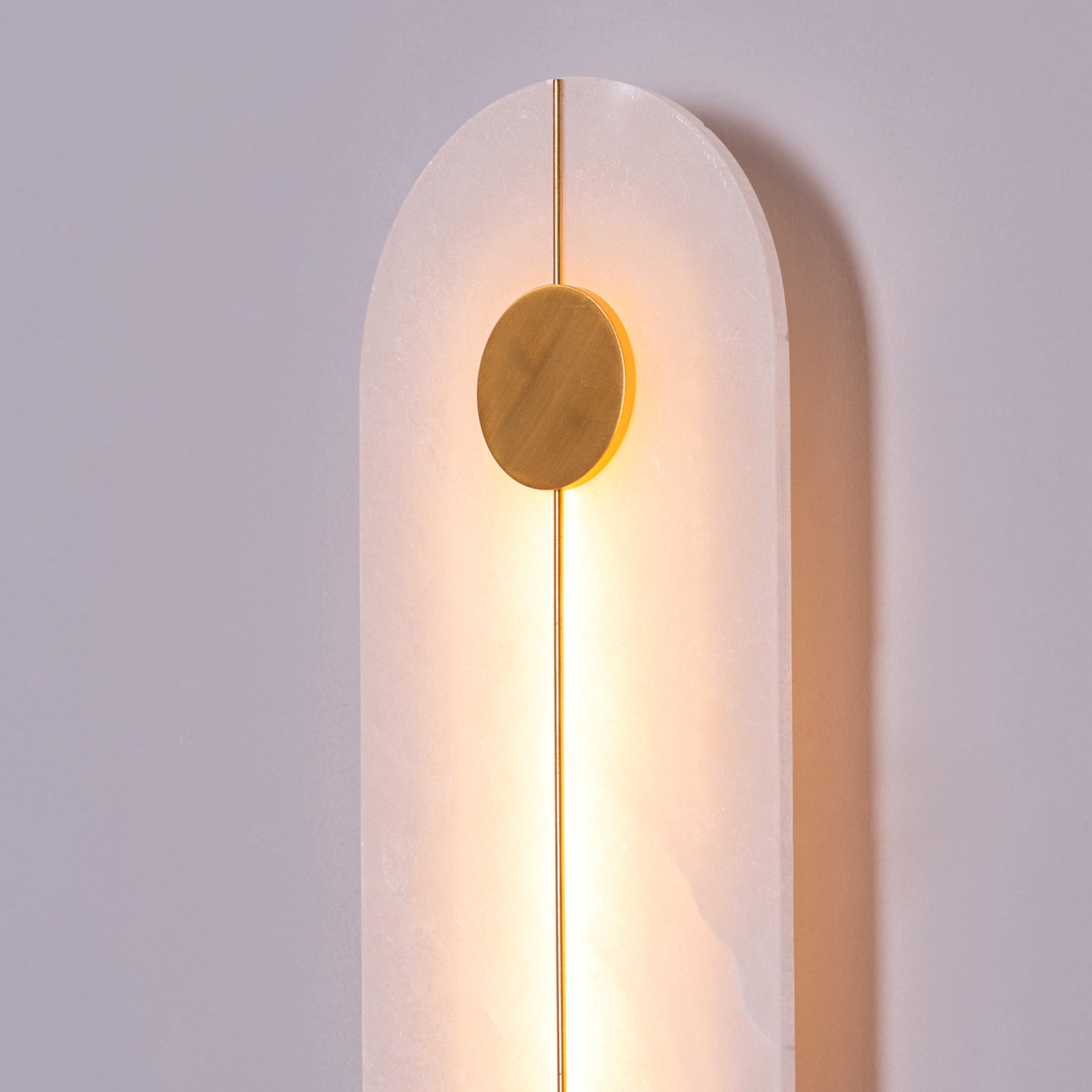 Long Story Short (Gold/White) Built-In LED Alabaster Wall Light