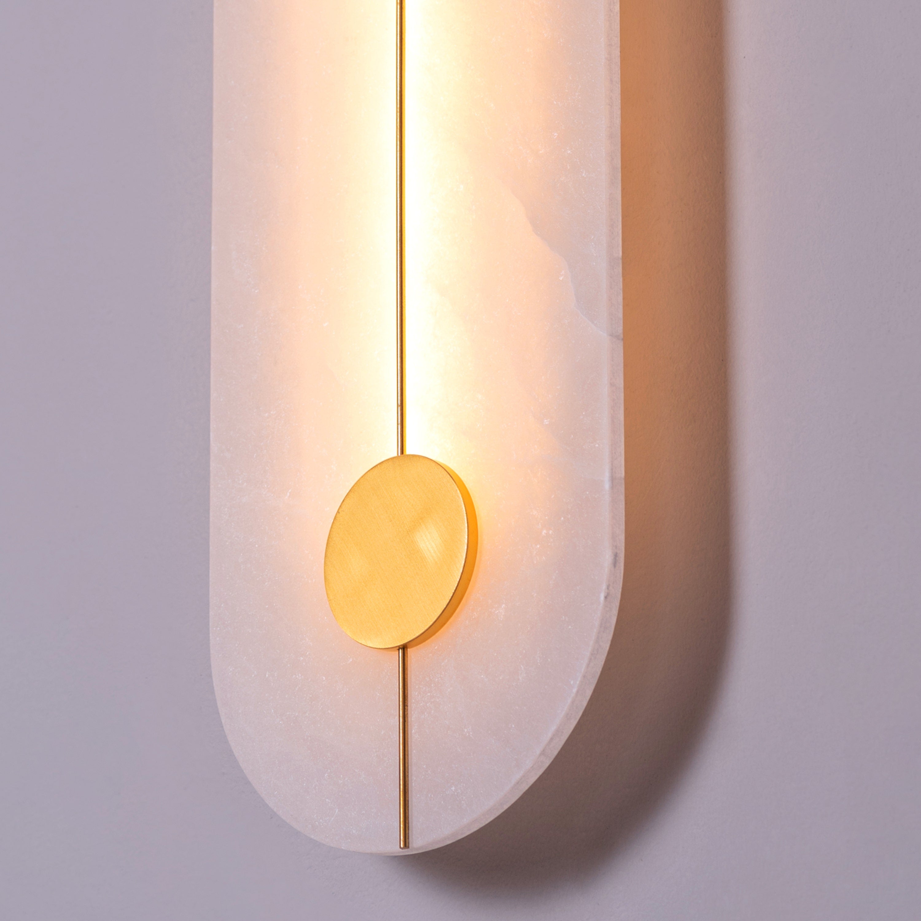 Long Story Short (Gold/White) Built-In LED Alabaster Wall Light