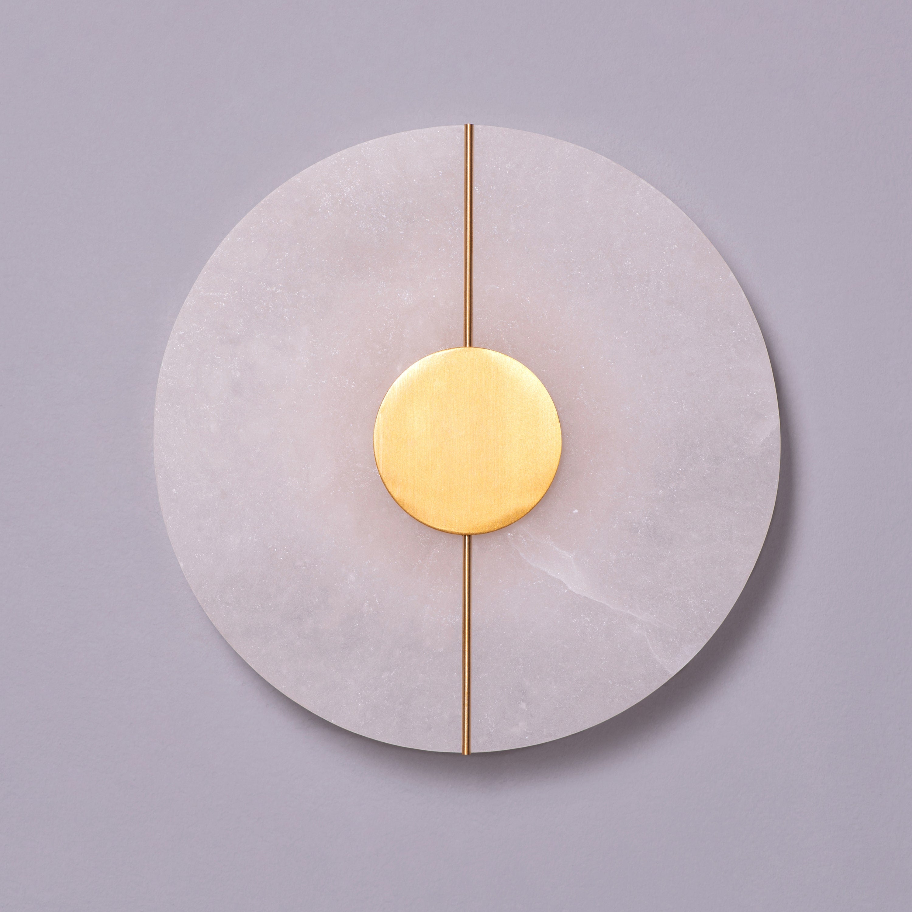 Boomerang (Gold, White) Built-In LED Alabaster Wall Light