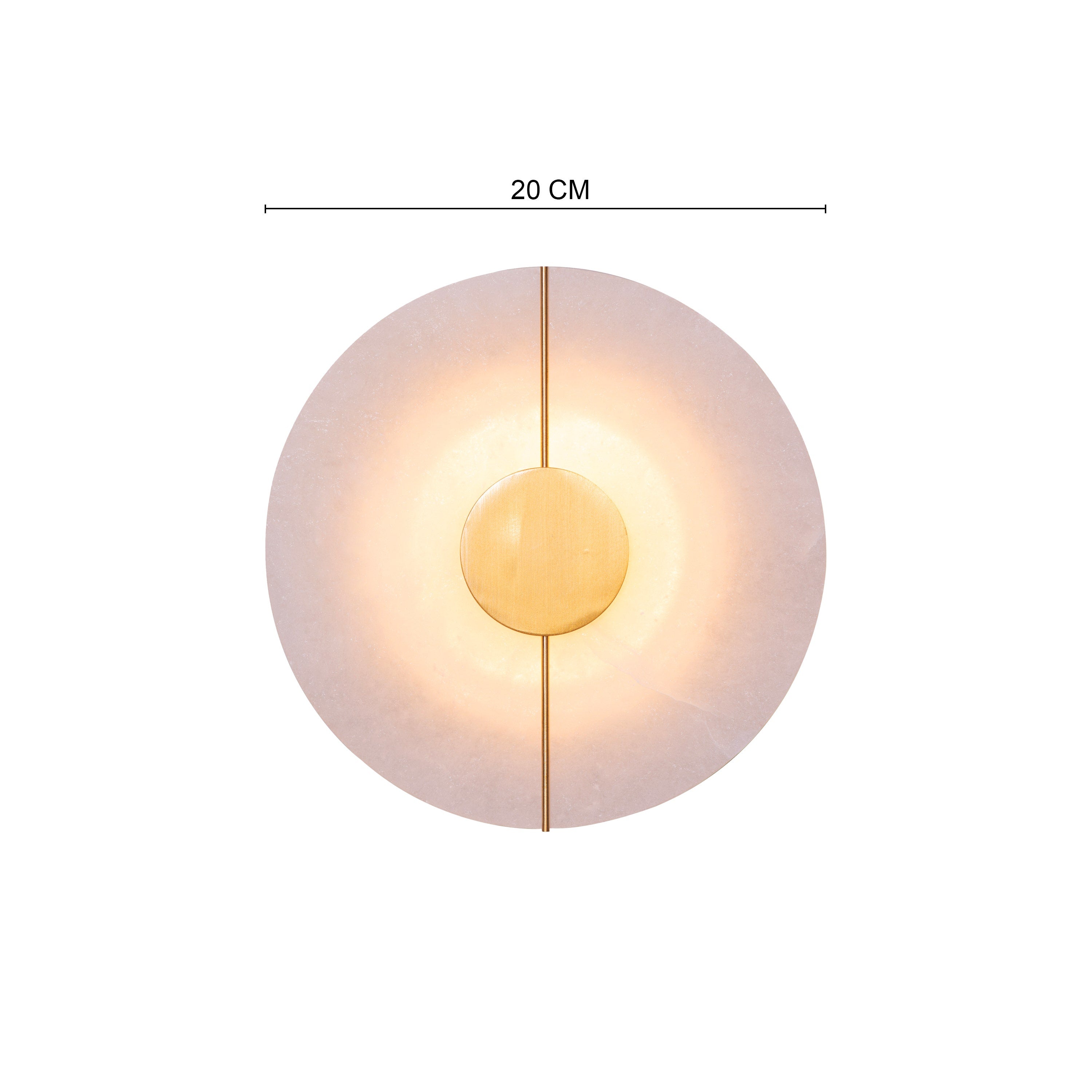 Boomerang (Gold, White) Built-In LED Alabaster Wall Light