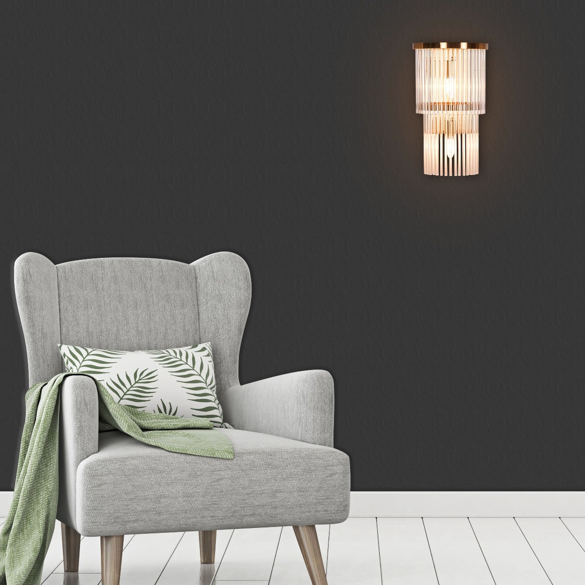 Tipsy (Gold) Glass Tube Wall Light