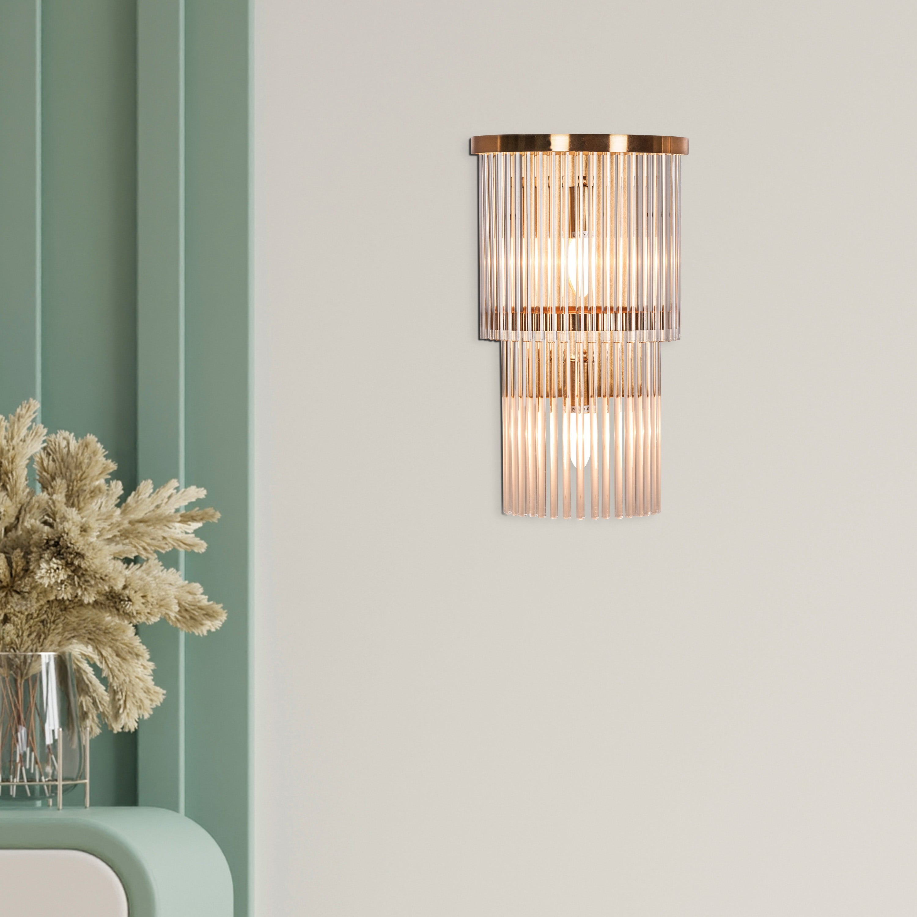 Tipsy (Gold) Glass Tube Wall Light