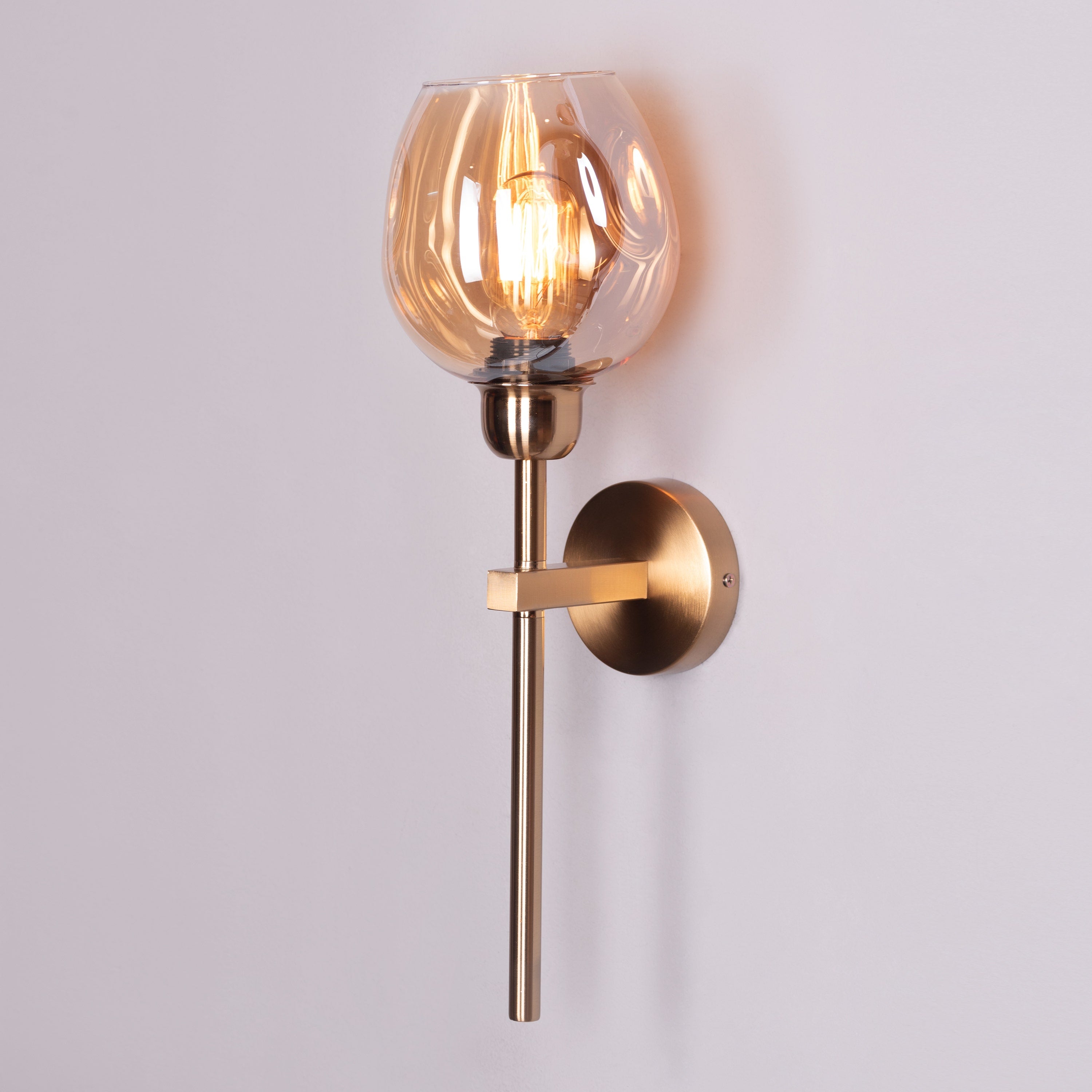 Mykonos Memories (Gold, Amber) Clear Glass Wall Light