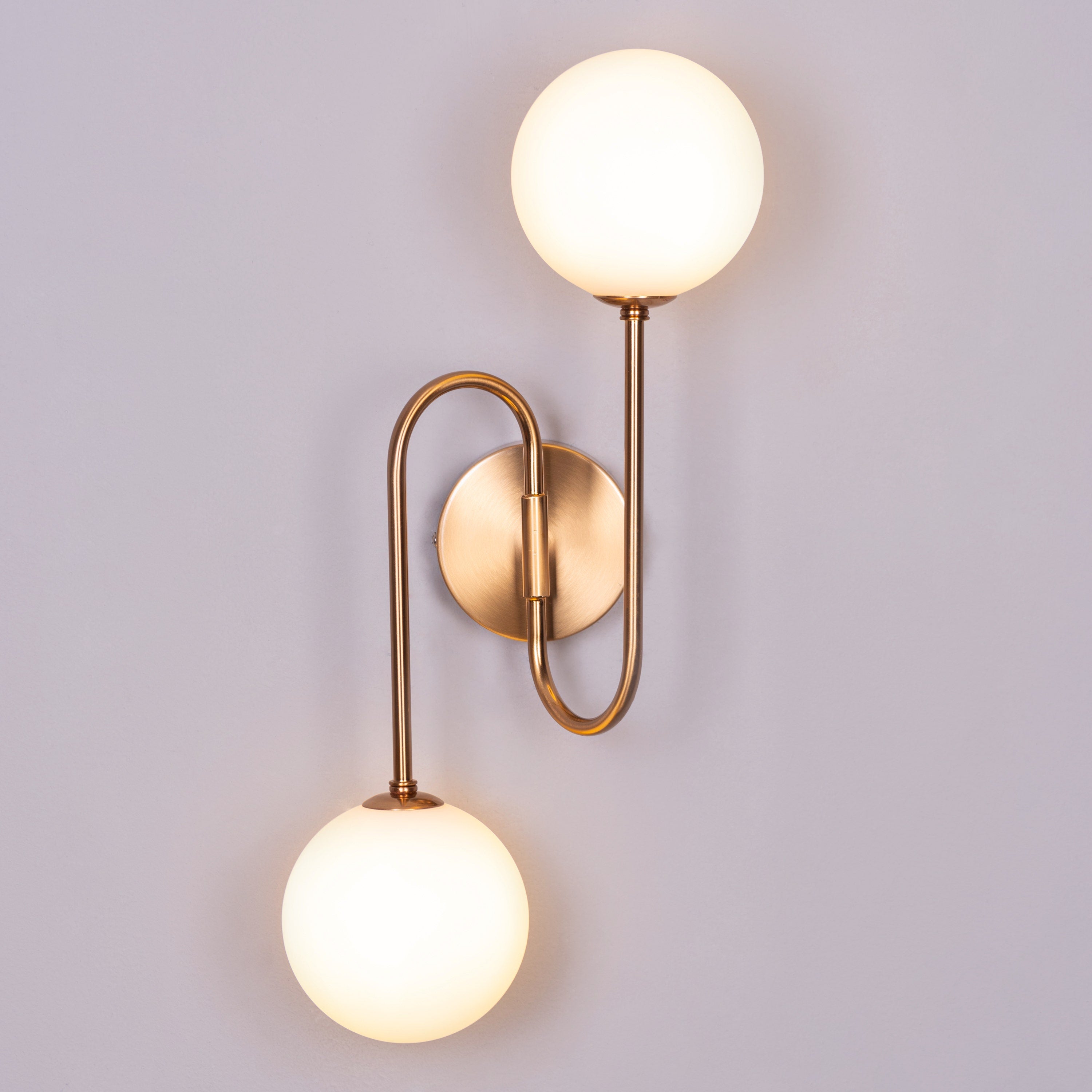Many Moons Away (Gold) Frosted Glass Wall Light