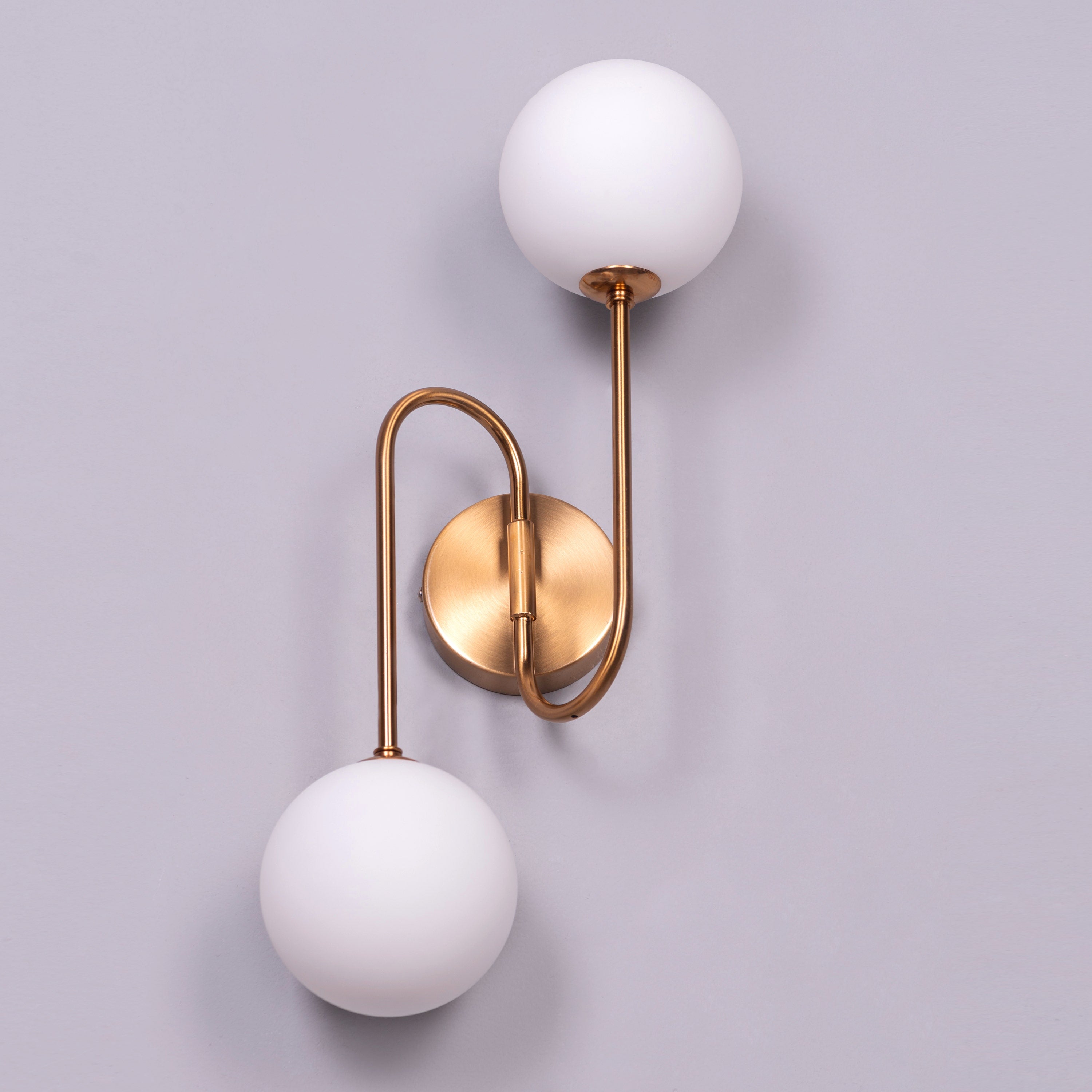 Many Moons Away (Gold) Frosted Glass Wall Light