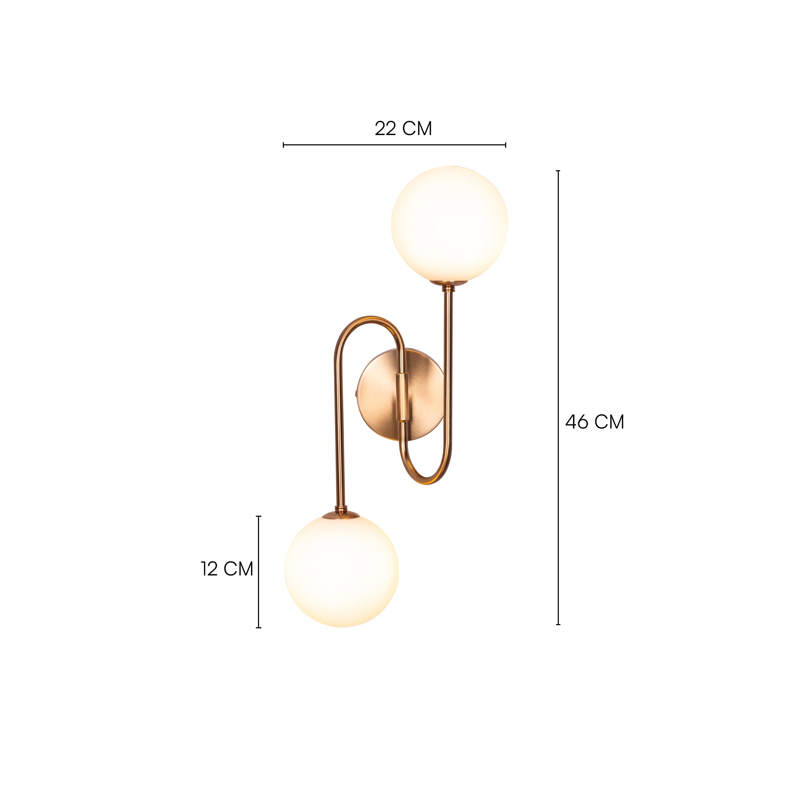 Many Moons Away (Gold) Frosted Glass Wall Light
