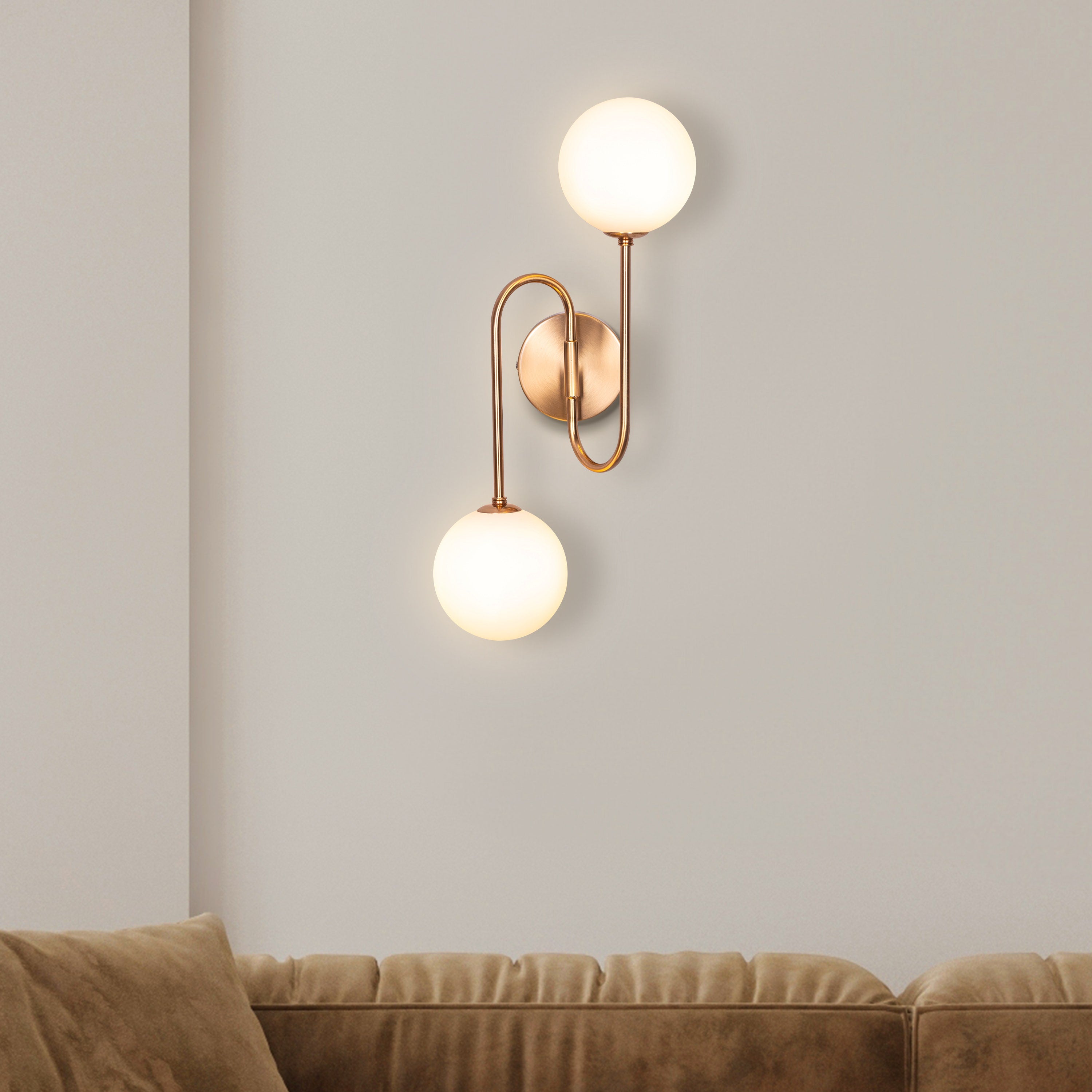 Many Moons Away (Gold) Frosted Glass Wall Light