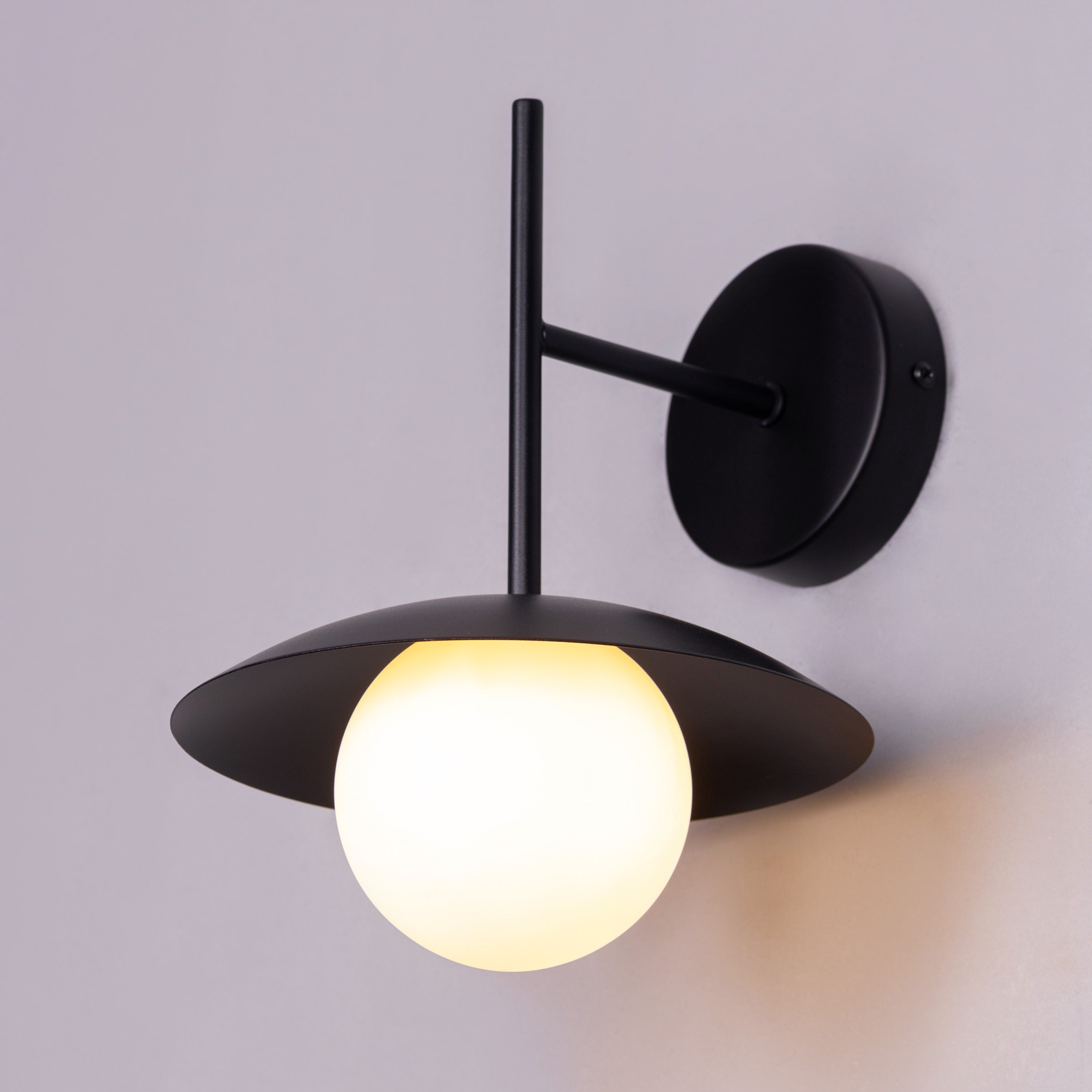 Why Not Me (Black) Frosted Glass Wall Light