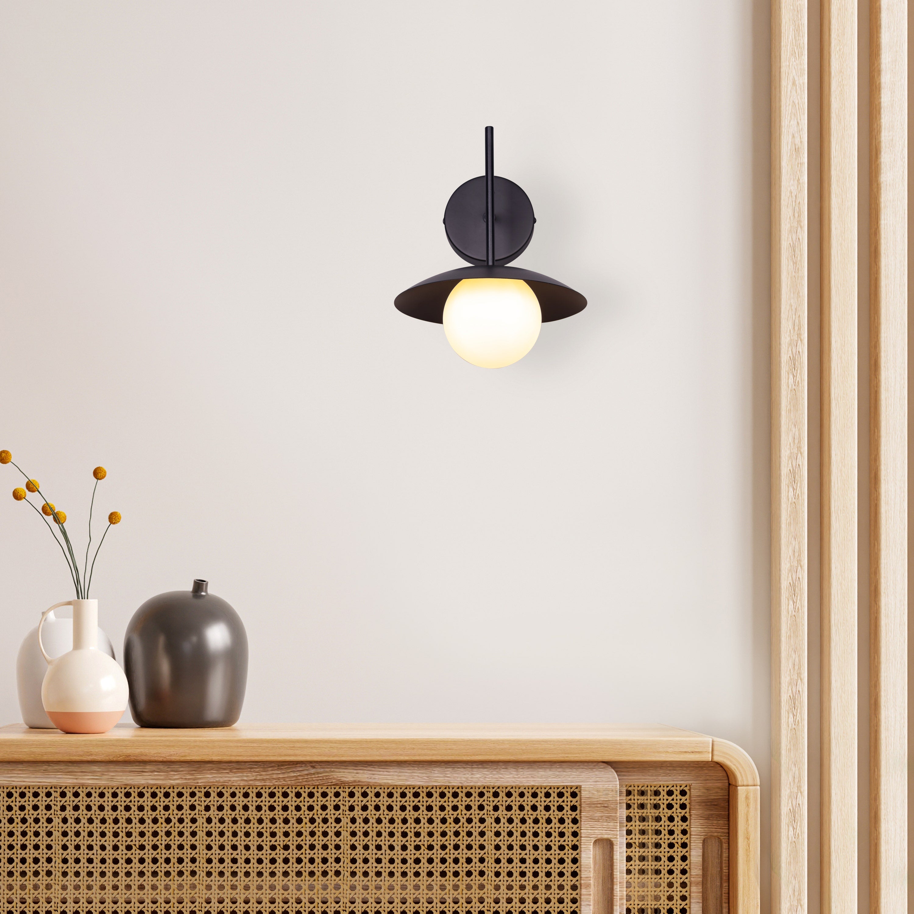 Why Not Me (Black) Frosted Glass Wall Light