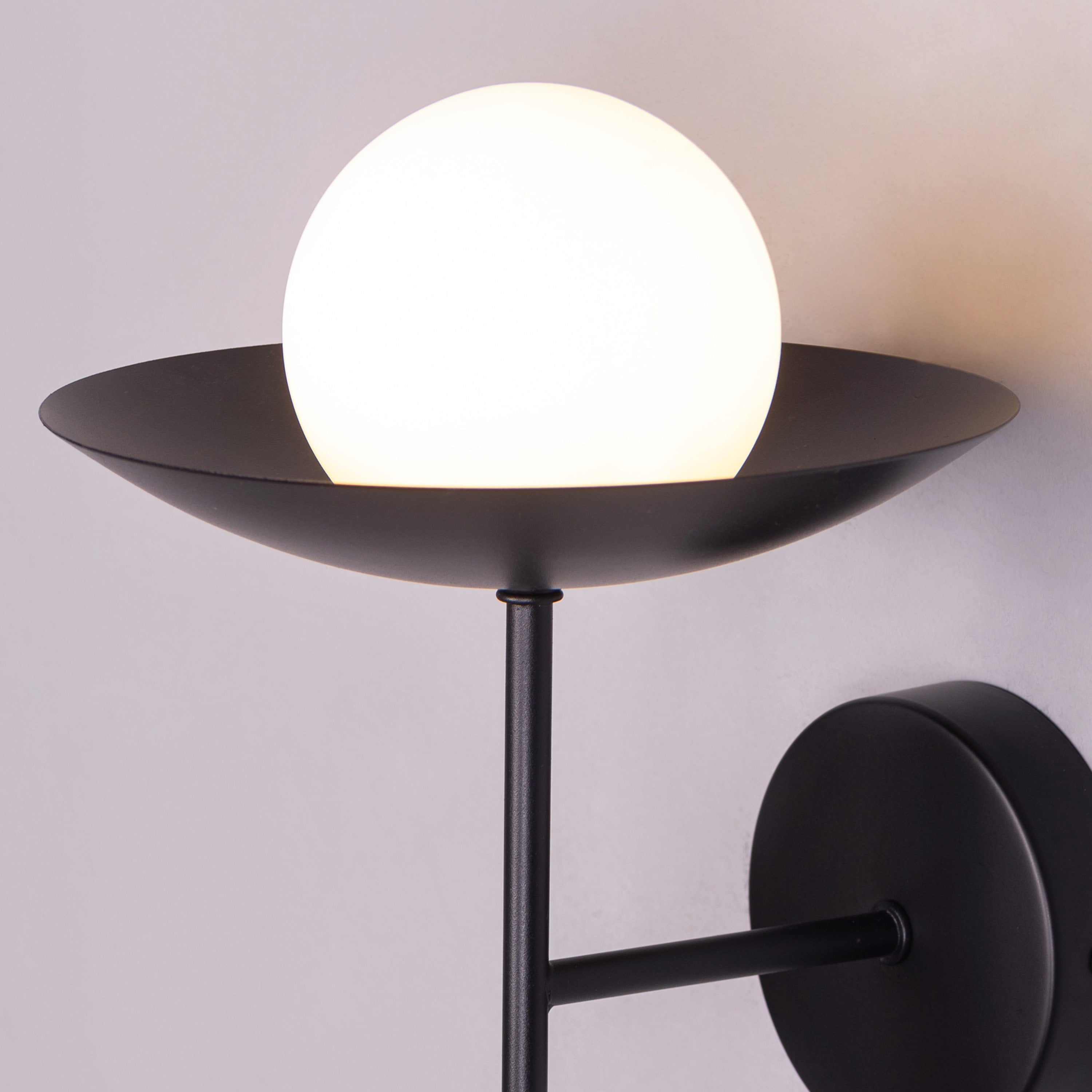 Why Not Me (Black) Frosted Glass Wall Light