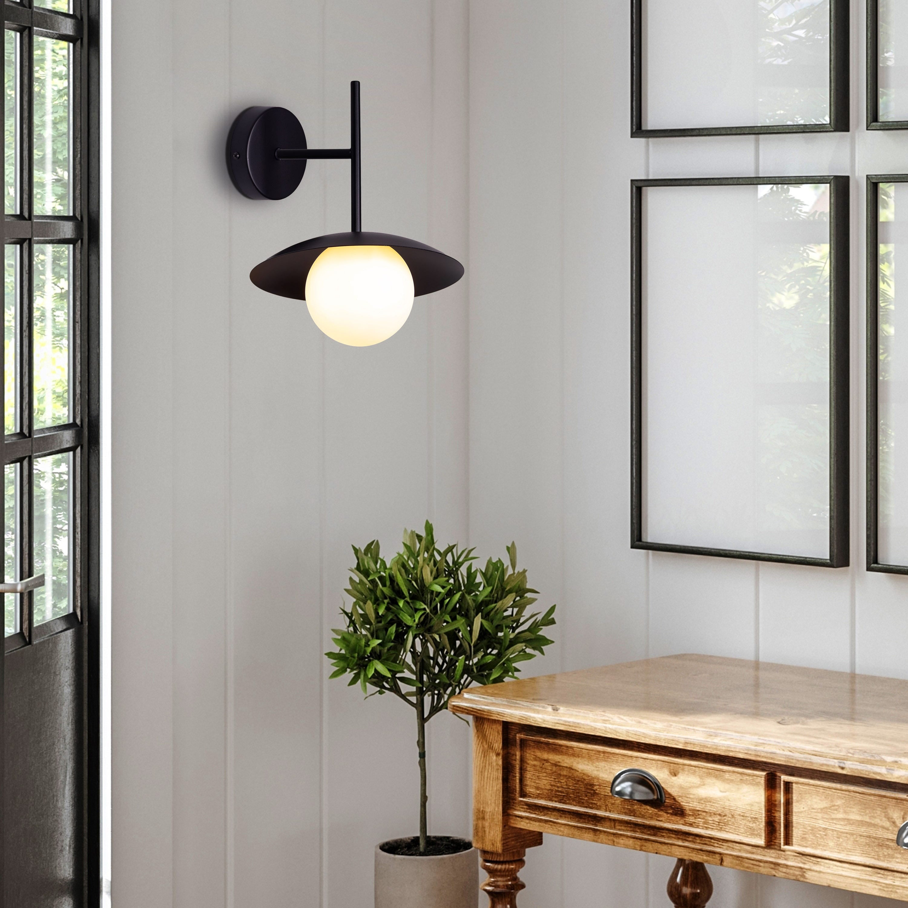 Why Not Me (Black) Frosted Glass Wall Light