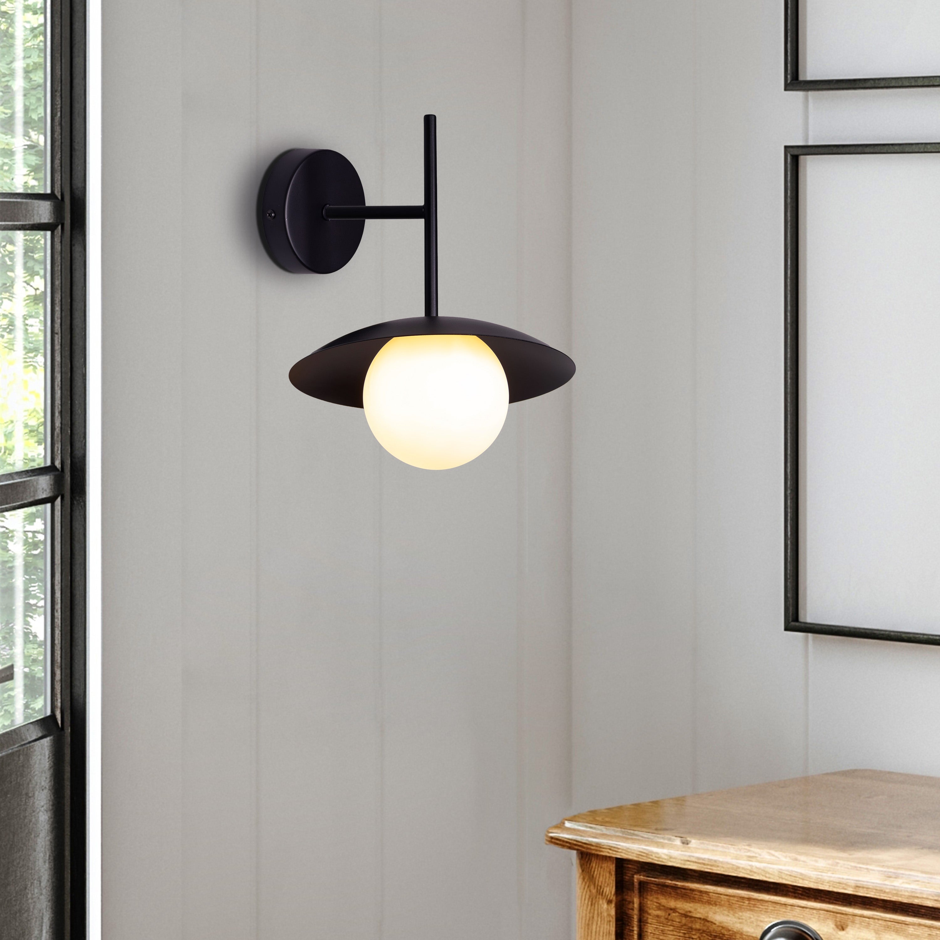 Why Not Me (Black) Frosted Glass Wall Light