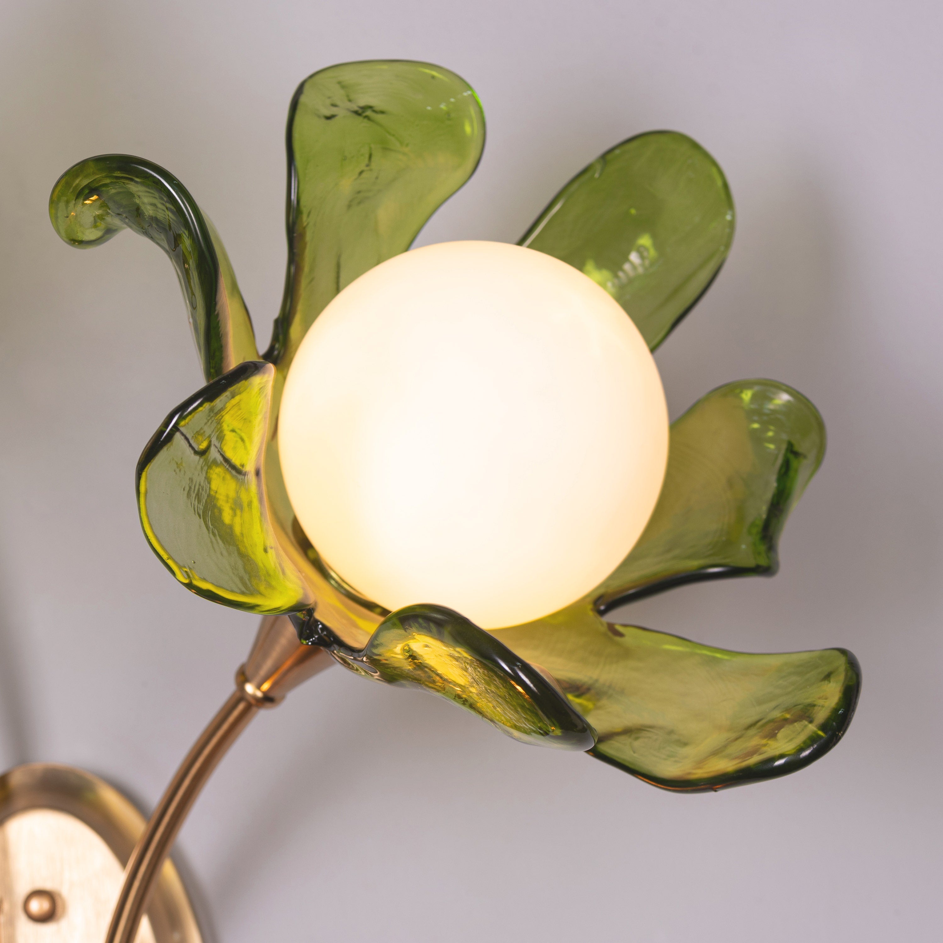 Midori Radiance (Gold, Green & Amber) Tinted Glass Wall Light
