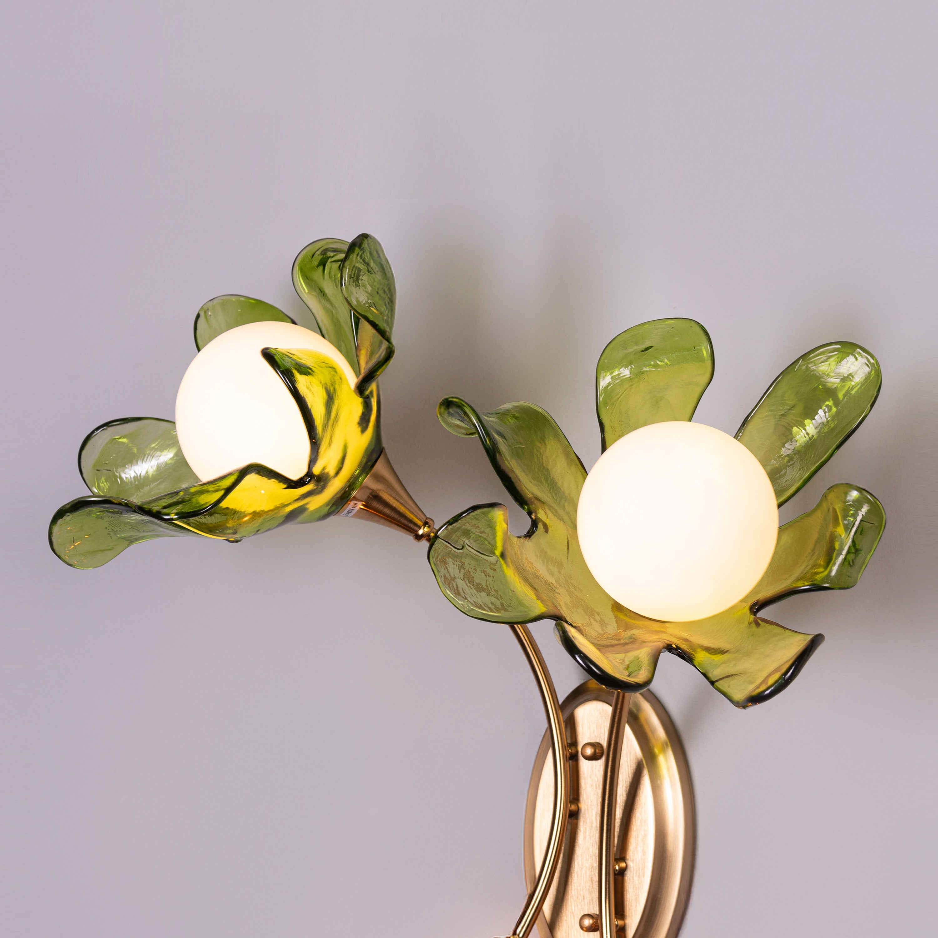 Midori Radiance (Gold, Green & Amber) Tinted Glass Wall Light