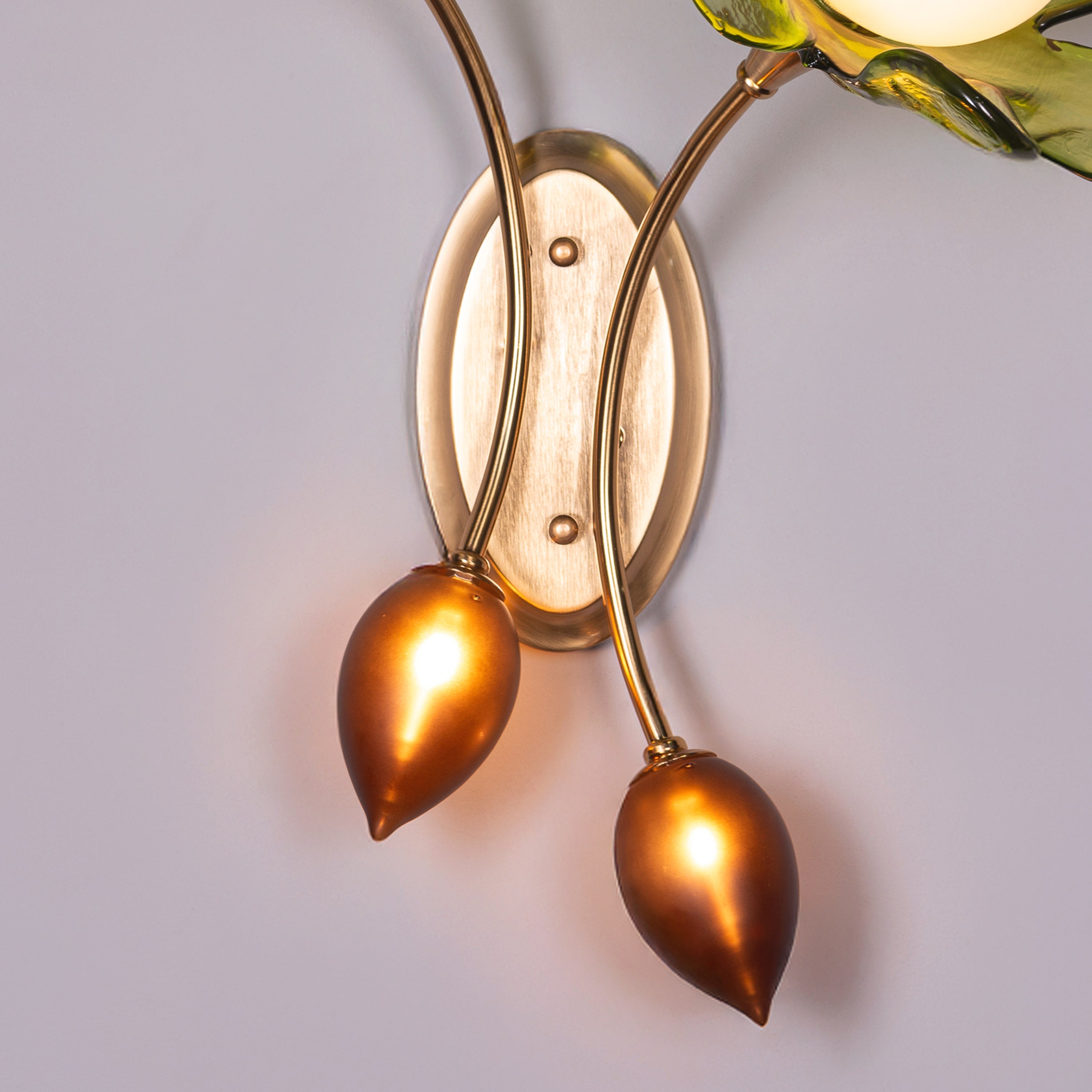 Midori Radiance (Gold, Green & Amber) Tinted Glass Wall Light