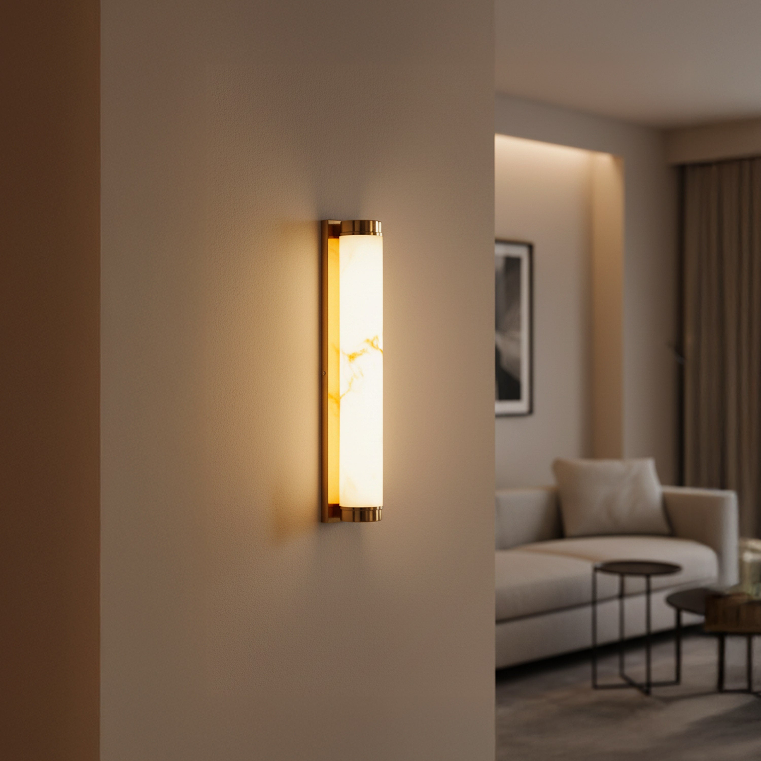 Veins Of Agate (Gold, Built-In LED) Alabaster Wall Light