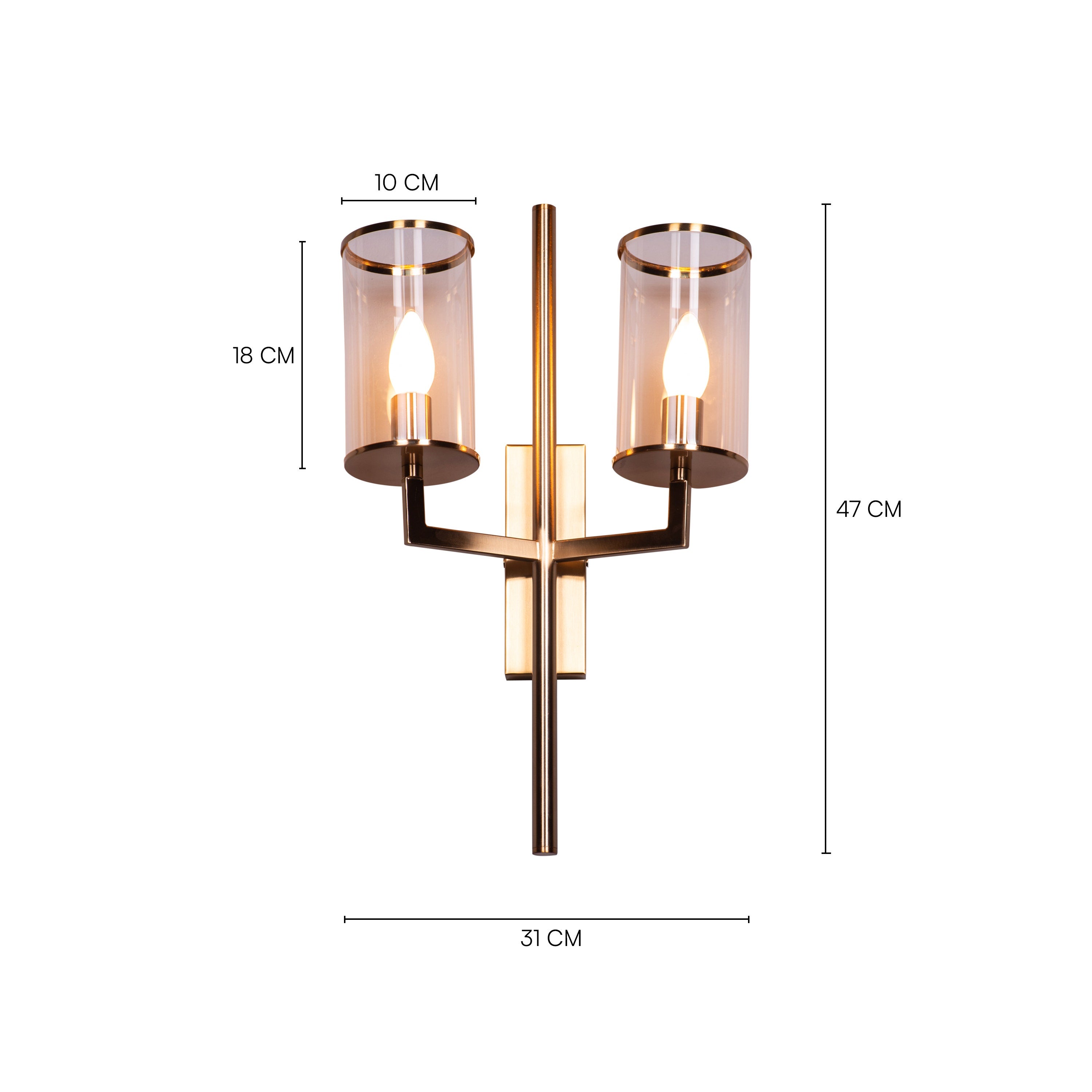 The New Dream (Gold) Clear Glass Wall Light