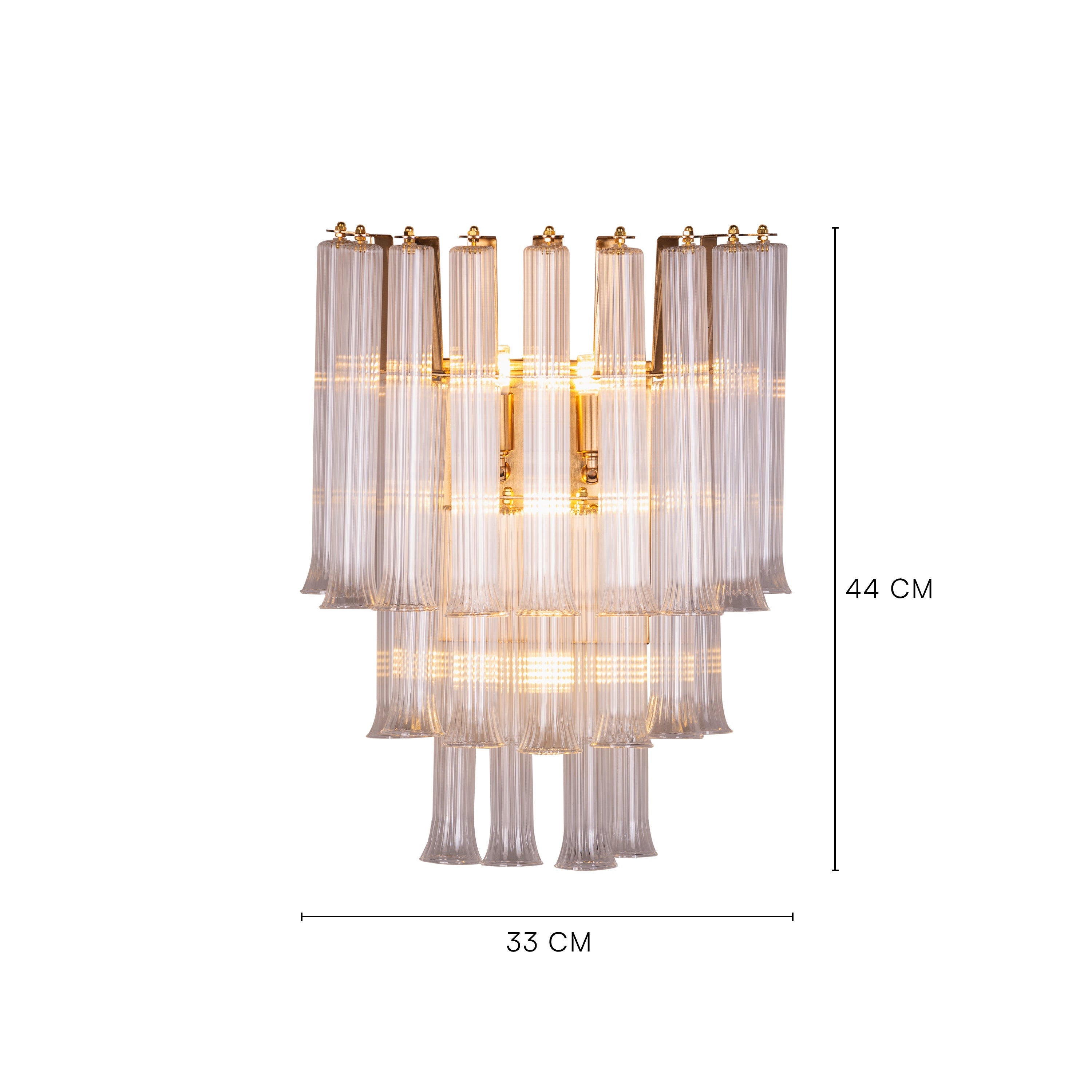 Play It Right (Gold, Clear) Textured Glass Wall Light