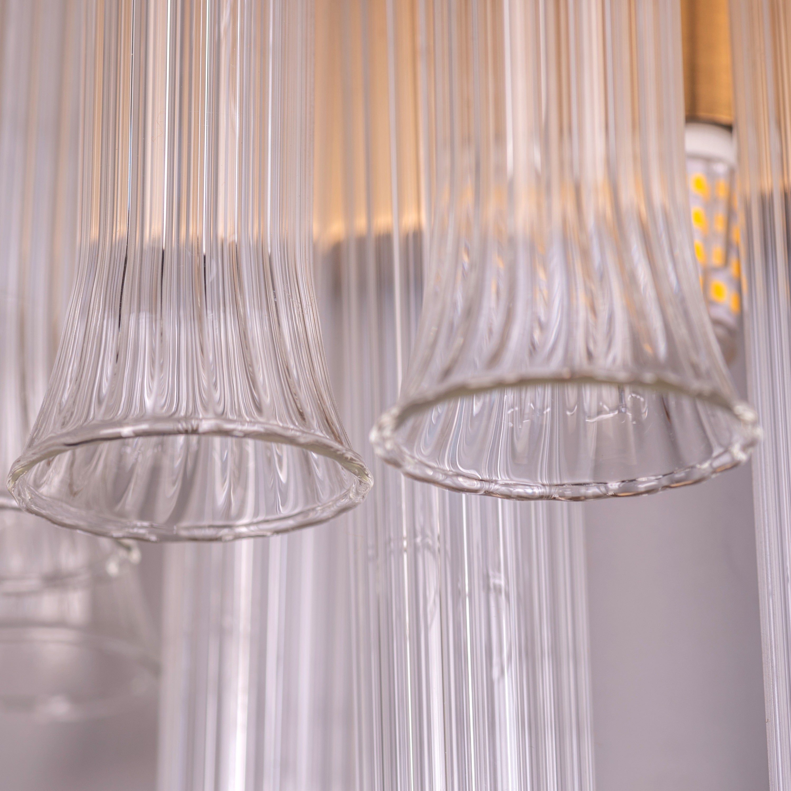 Play It Right (Gold, Clear) Textured Glass Wall Light