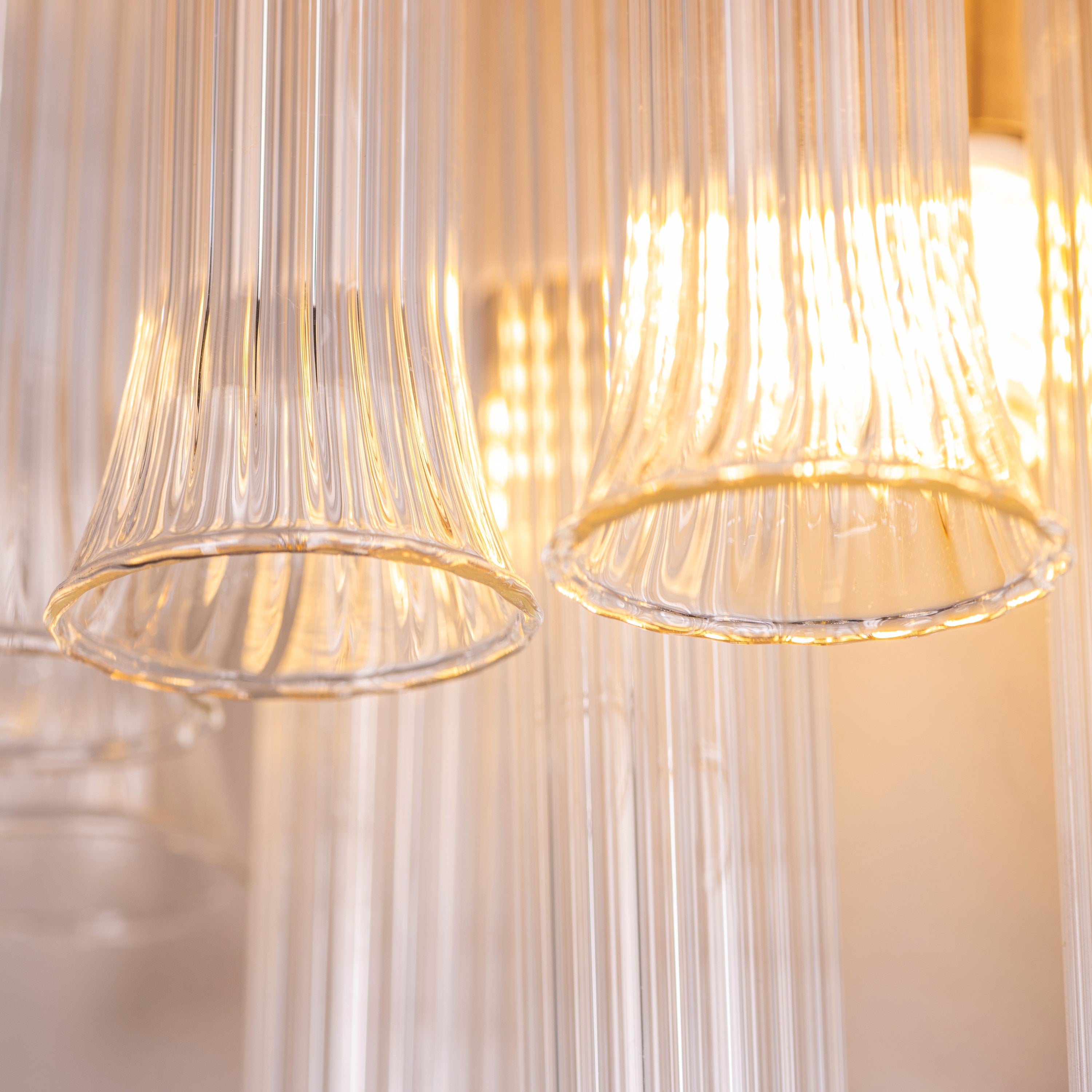 Play It Right (Gold, Clear) Textured Glass Wall Light