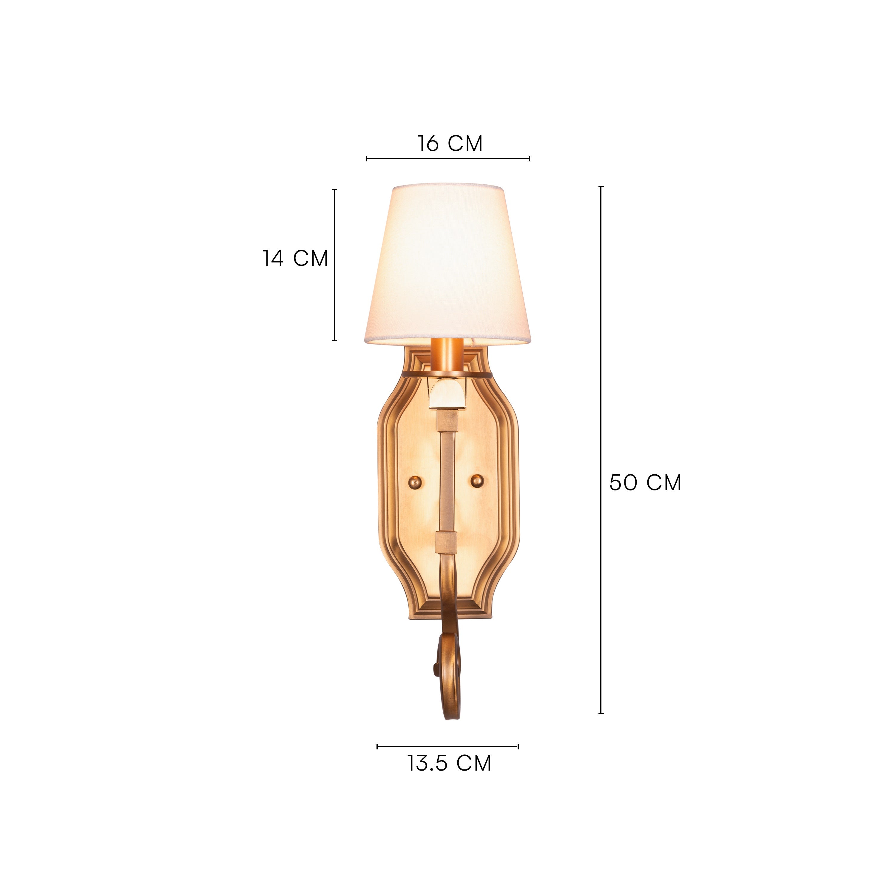 Stuck In My Heart (Gold) Fabric Wall Light