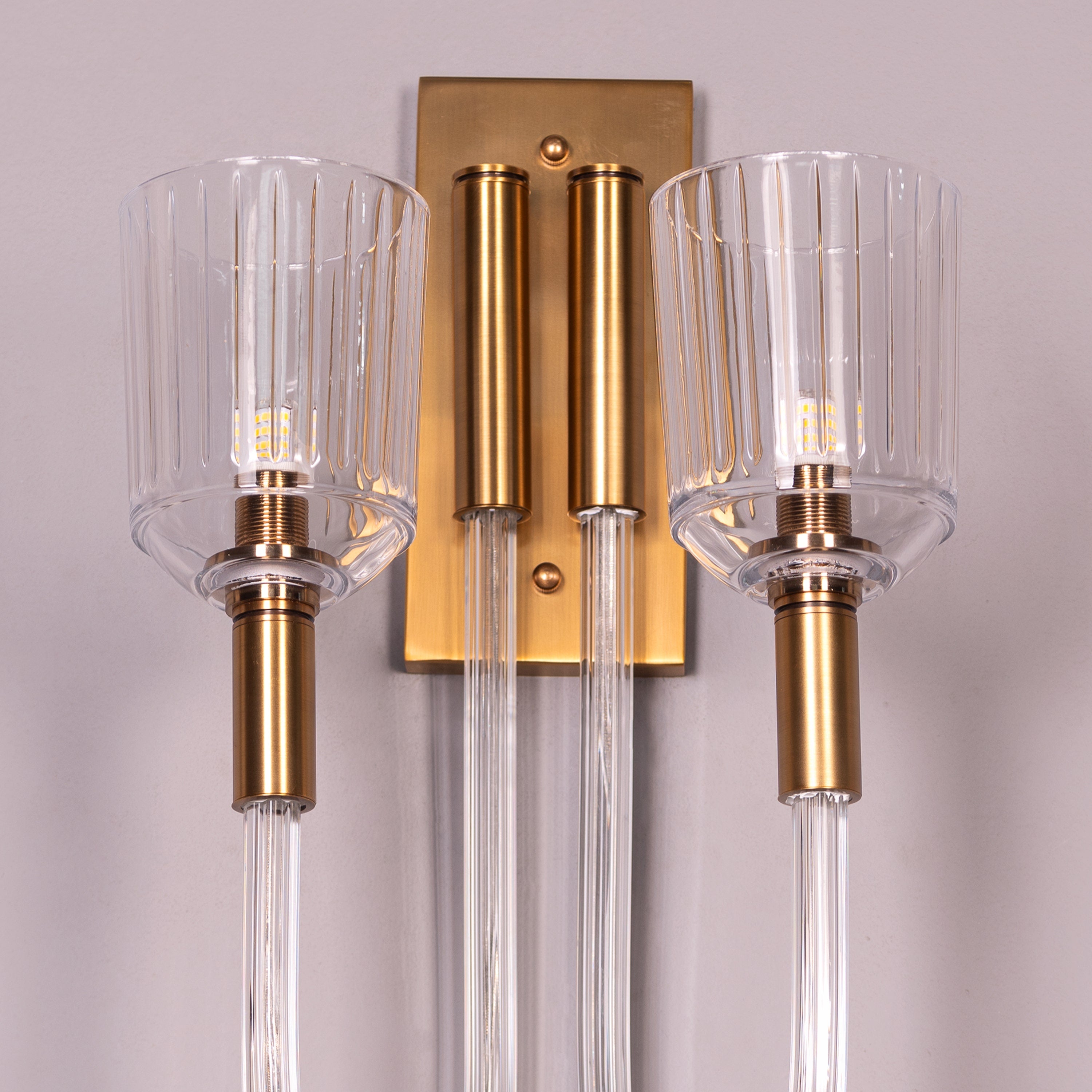 Away That Day (Gold) Clear Glass Wall Light